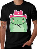 Cowboy Frog Graphic T-Shirt - Cute Cartoon Tee