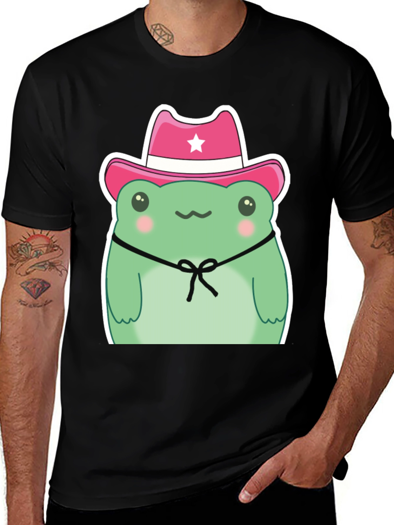 Cowboy Frog Graphic T-Shirt - Cute Cartoon Tee