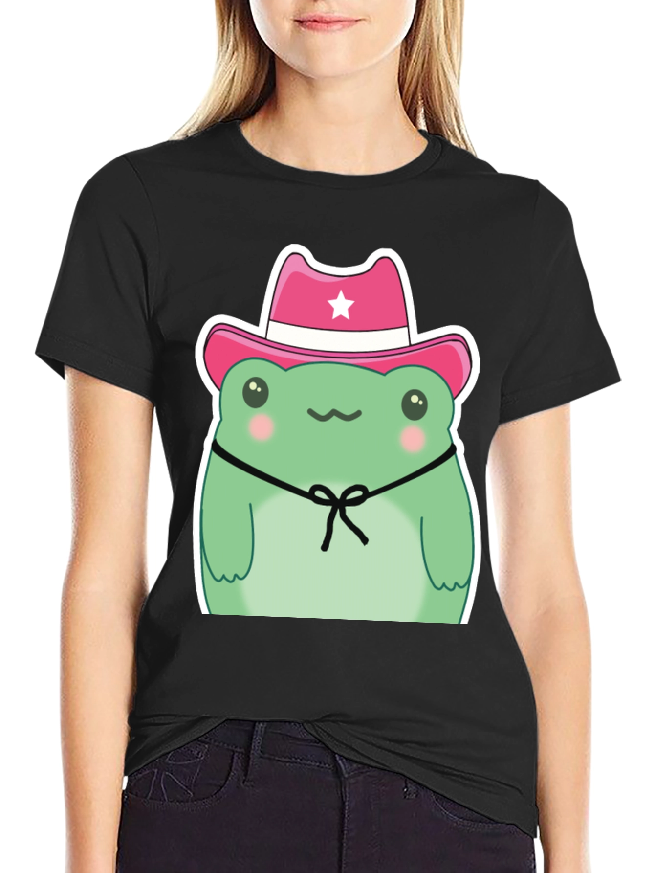 Cowboy Frog Graphic T-Shirt - Cute Cartoon Tee