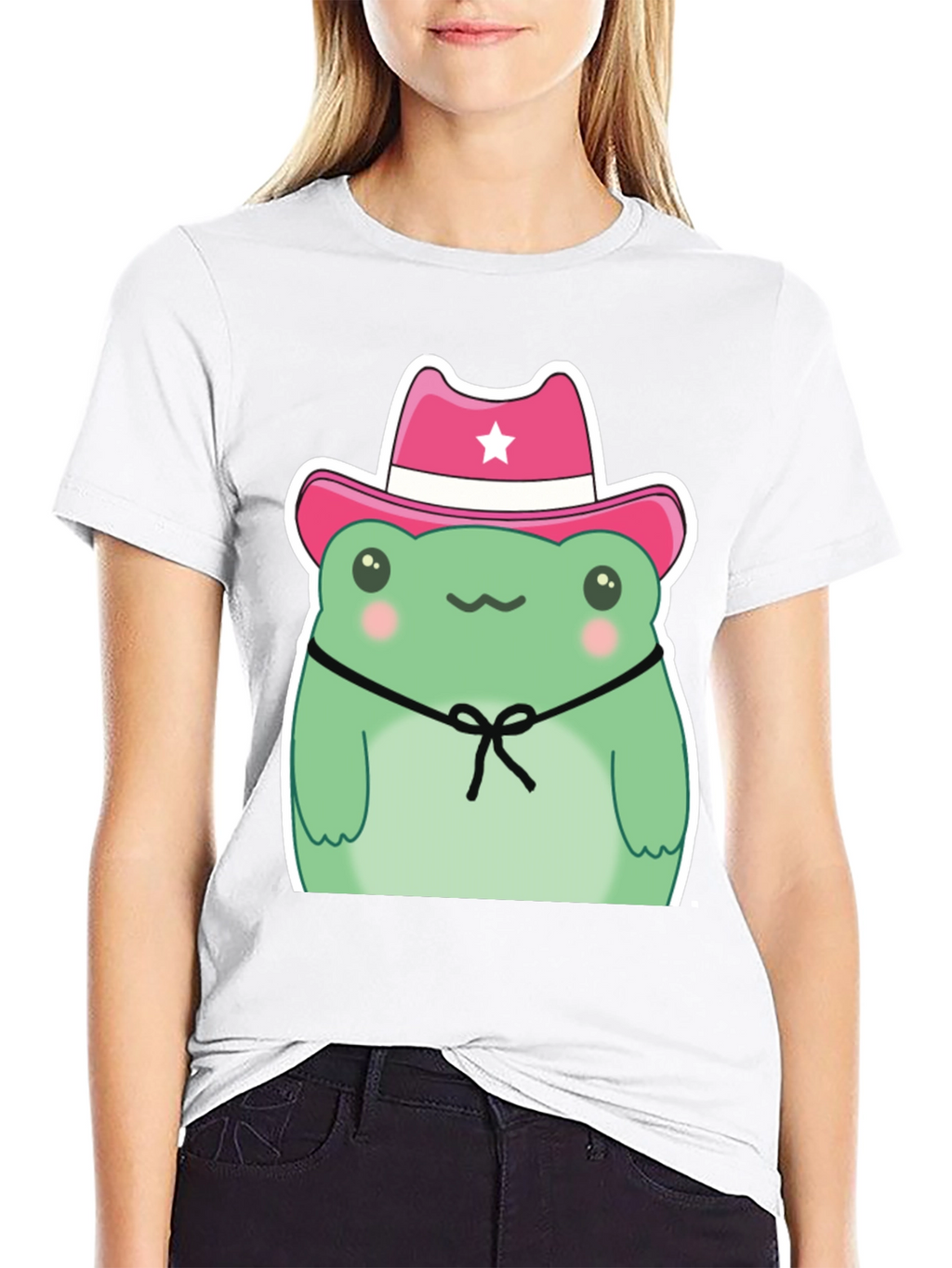 Cowboy Frog Graphic T-Shirt - Cute Cartoon Tee