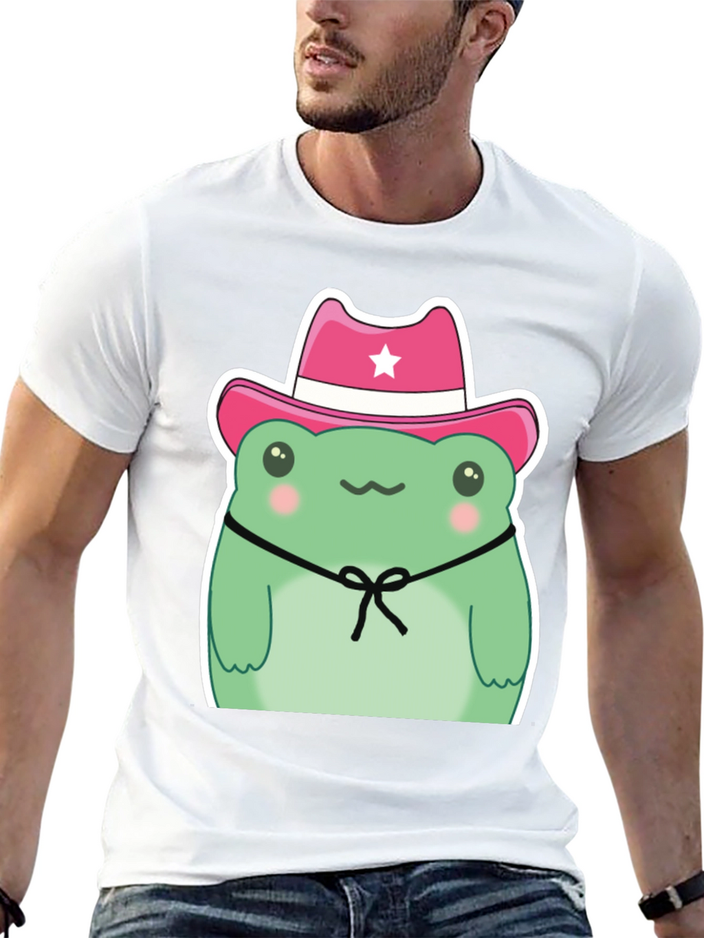 Cowboy Frog Graphic T-Shirt - Cute Cartoon Tee