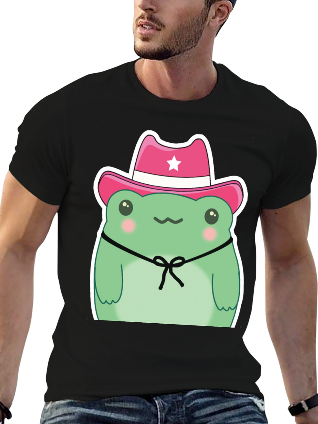 Cowboy Frog Graphic T-Shirt - Cute Cartoon Tee