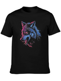 Wolf Graphic Print T-Shirt - Fierce Style