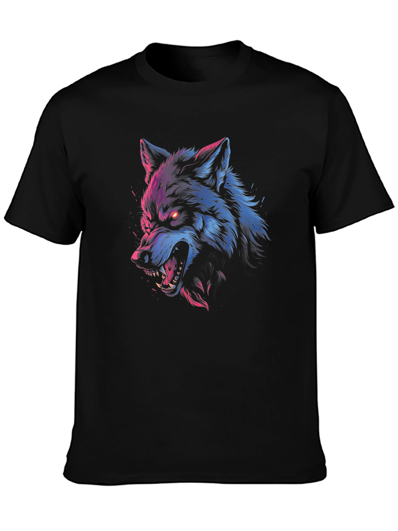 Wolf Graphic Print T-Shirt - Fierce Style