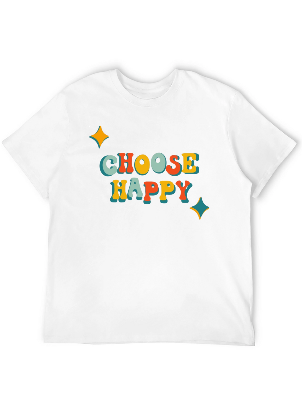 Choose Happy Graphic Tee - Retro Style