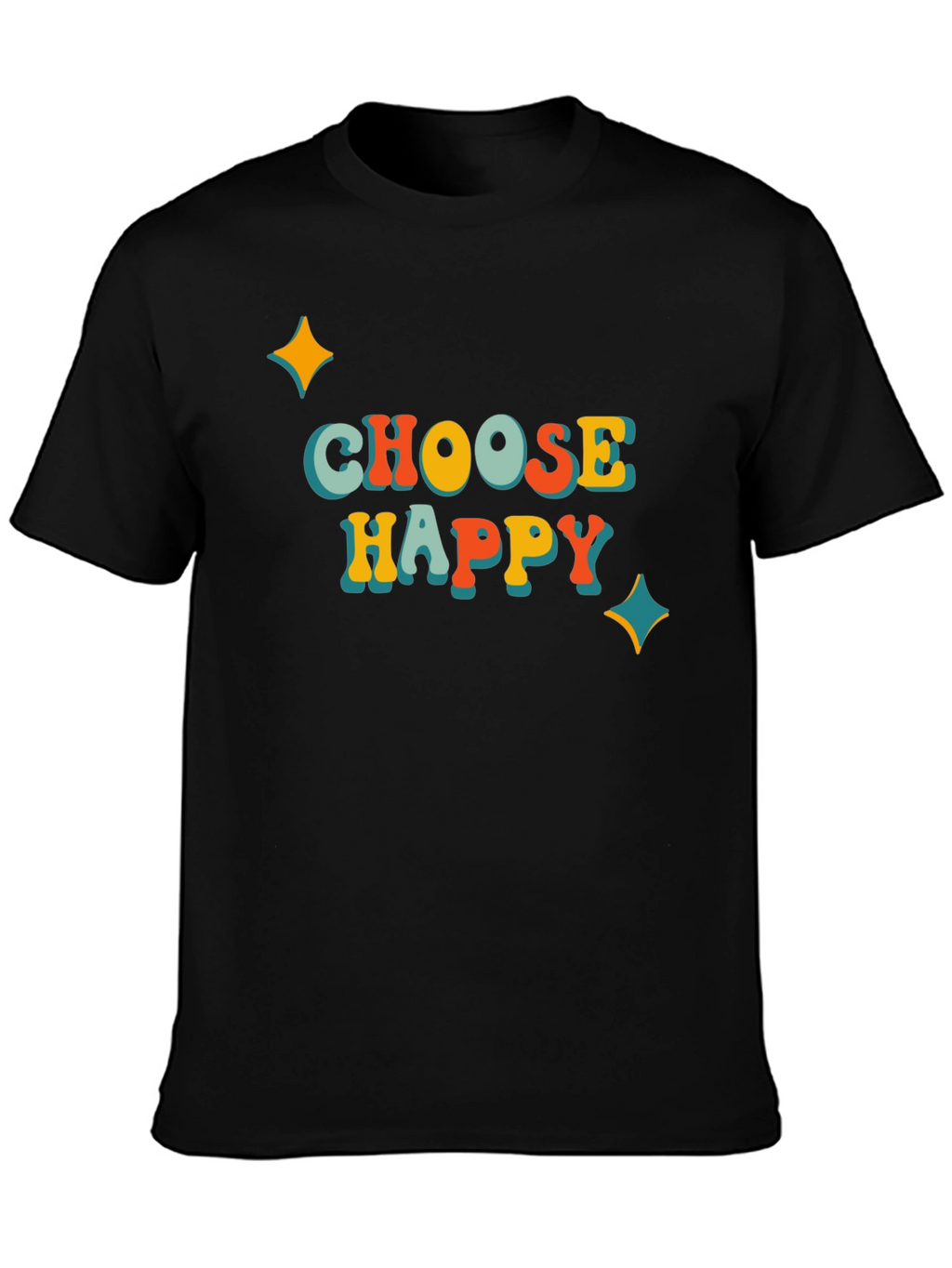 Choose Happy Graphic Tee - Retro Style