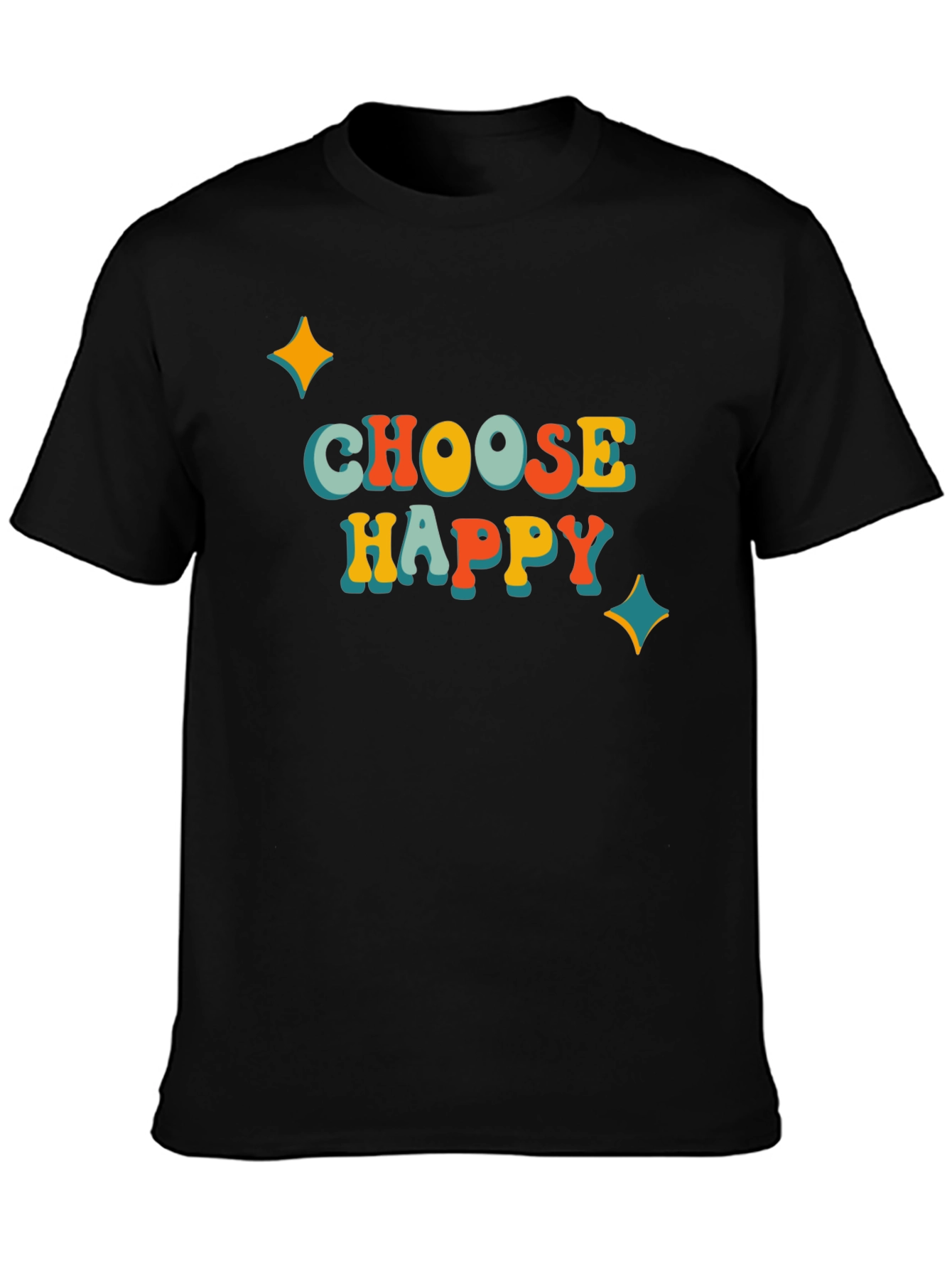 Choose Happy Graphic Tee - Retro Style
