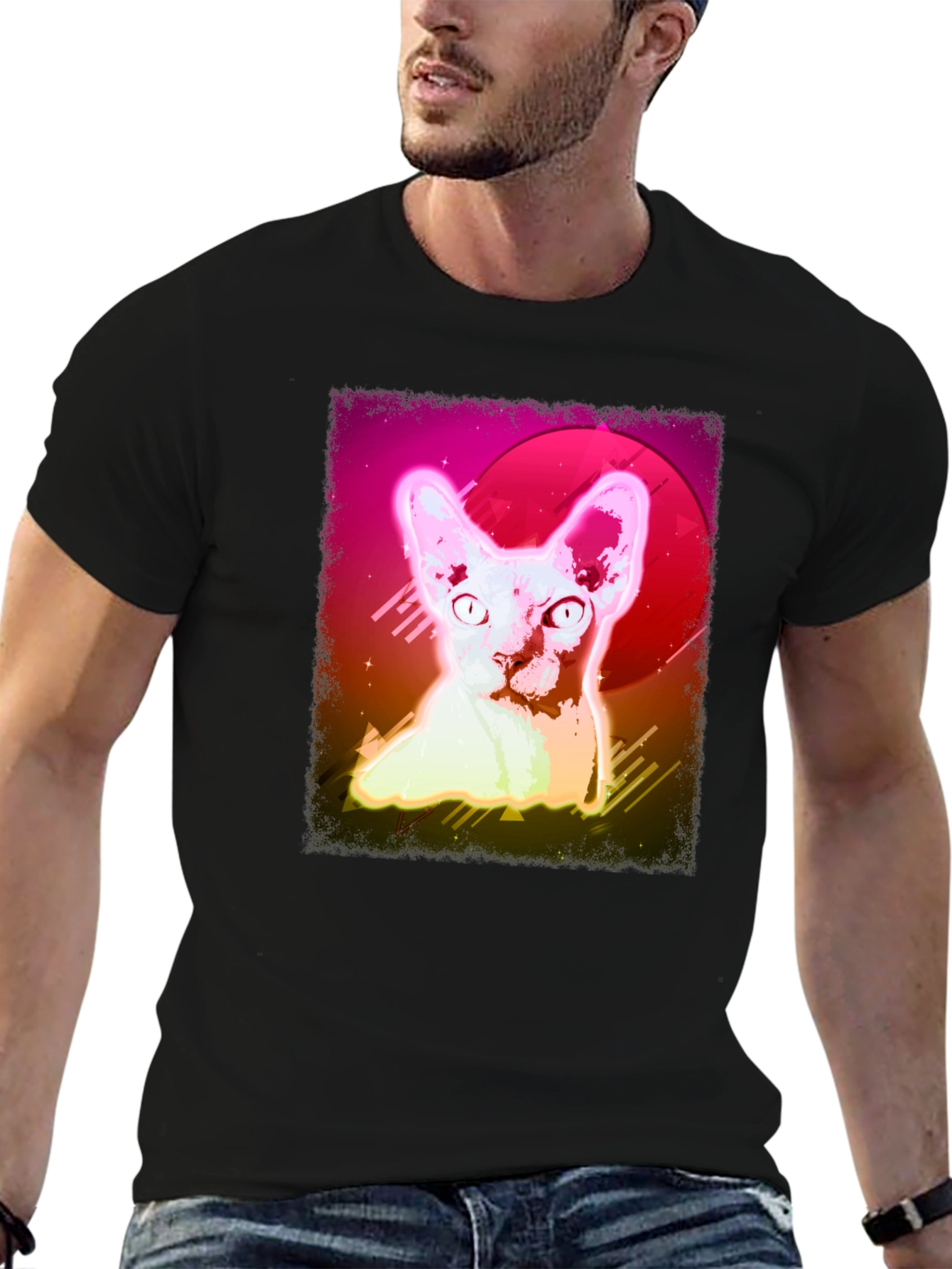 Retro Sphynx Cat T-Shirt - Vibrant Graphic Tee