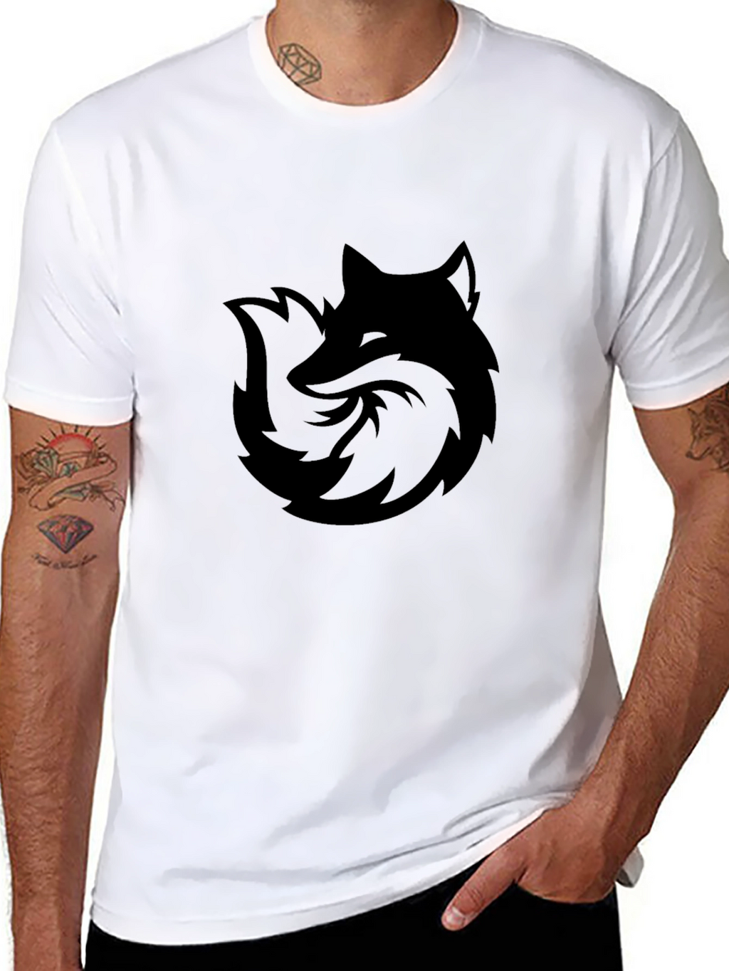 Stylish Black Fox Graphic T-Shirt - Casual Comfort
