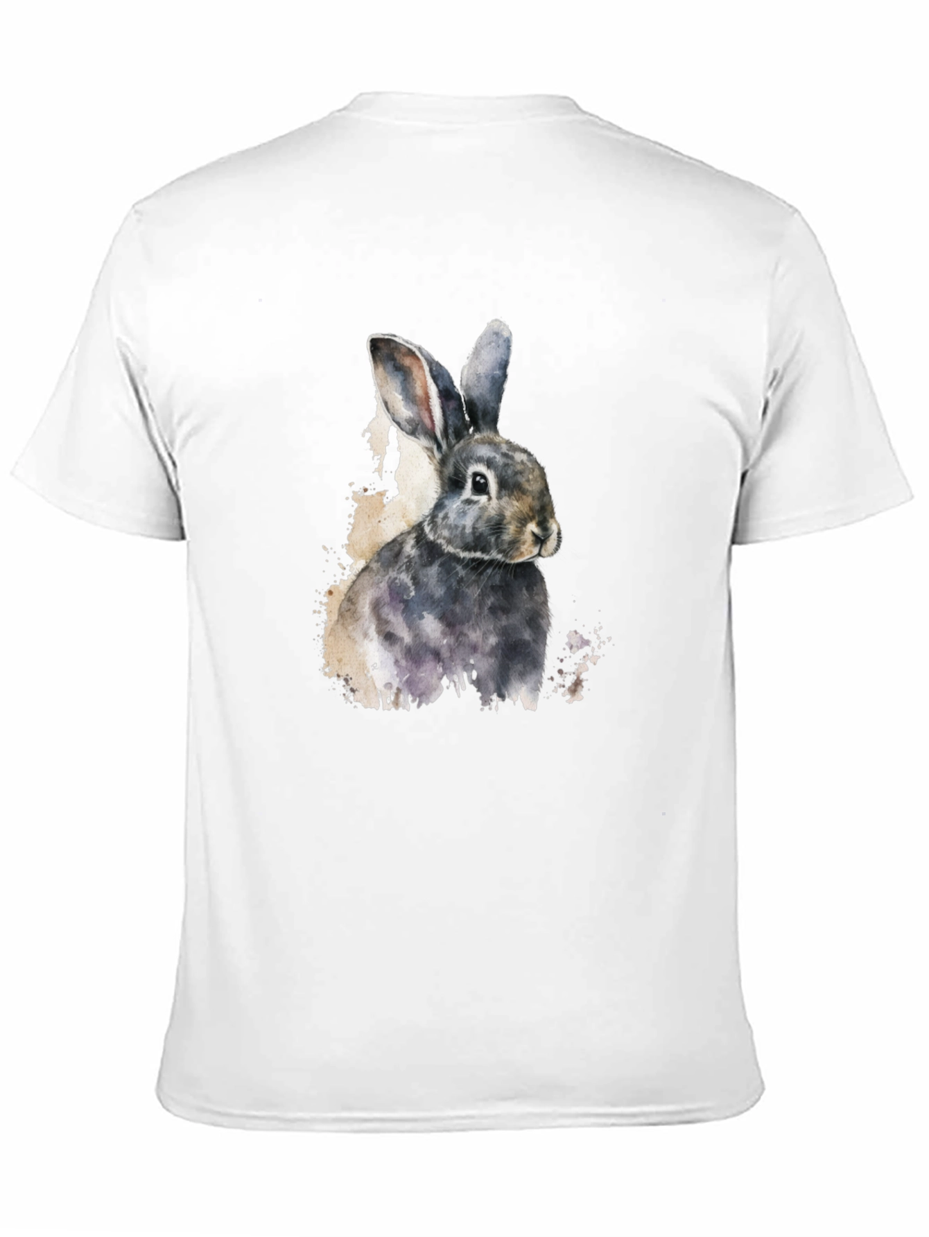 Rabbit Watercolor Graphic Tee - Black