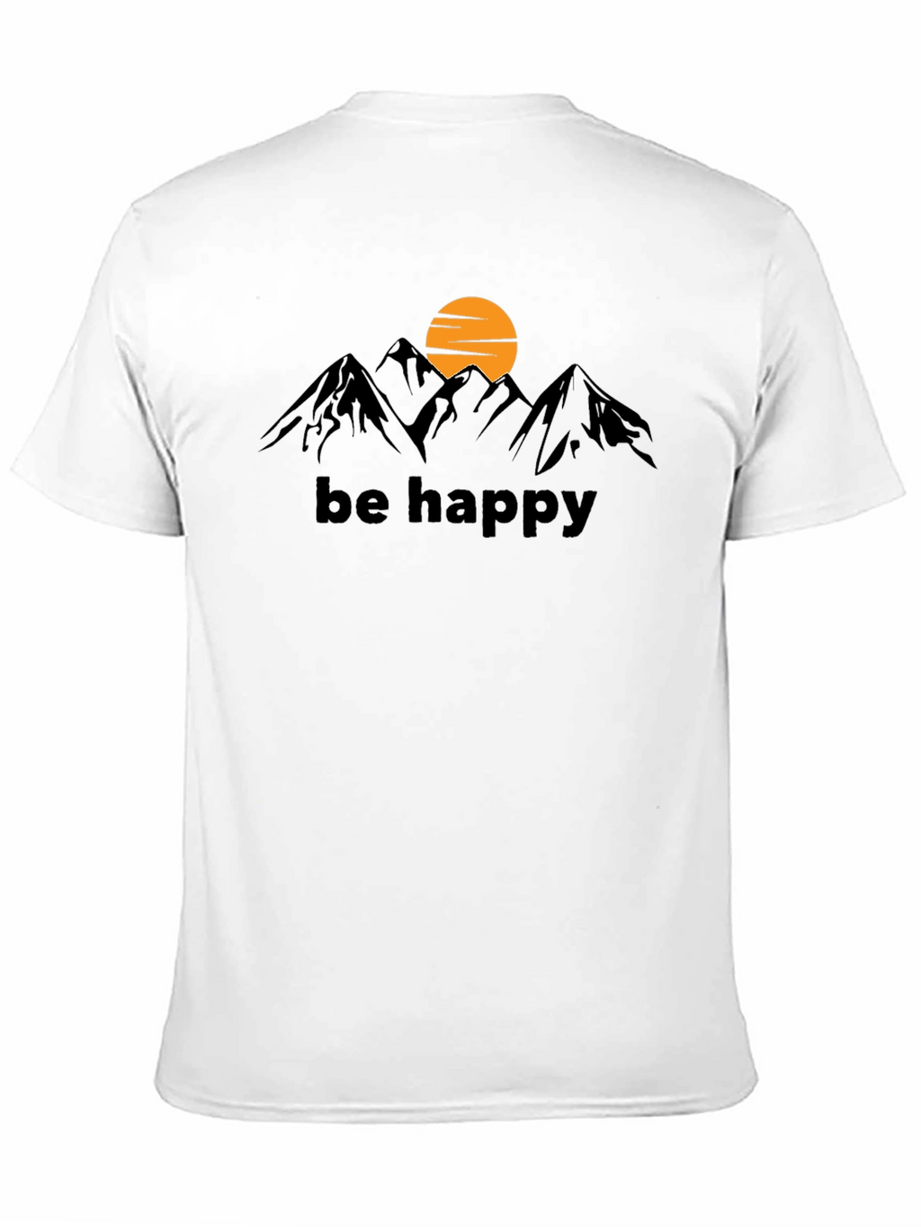 Be Happy Mountain Graphic Tee - Black