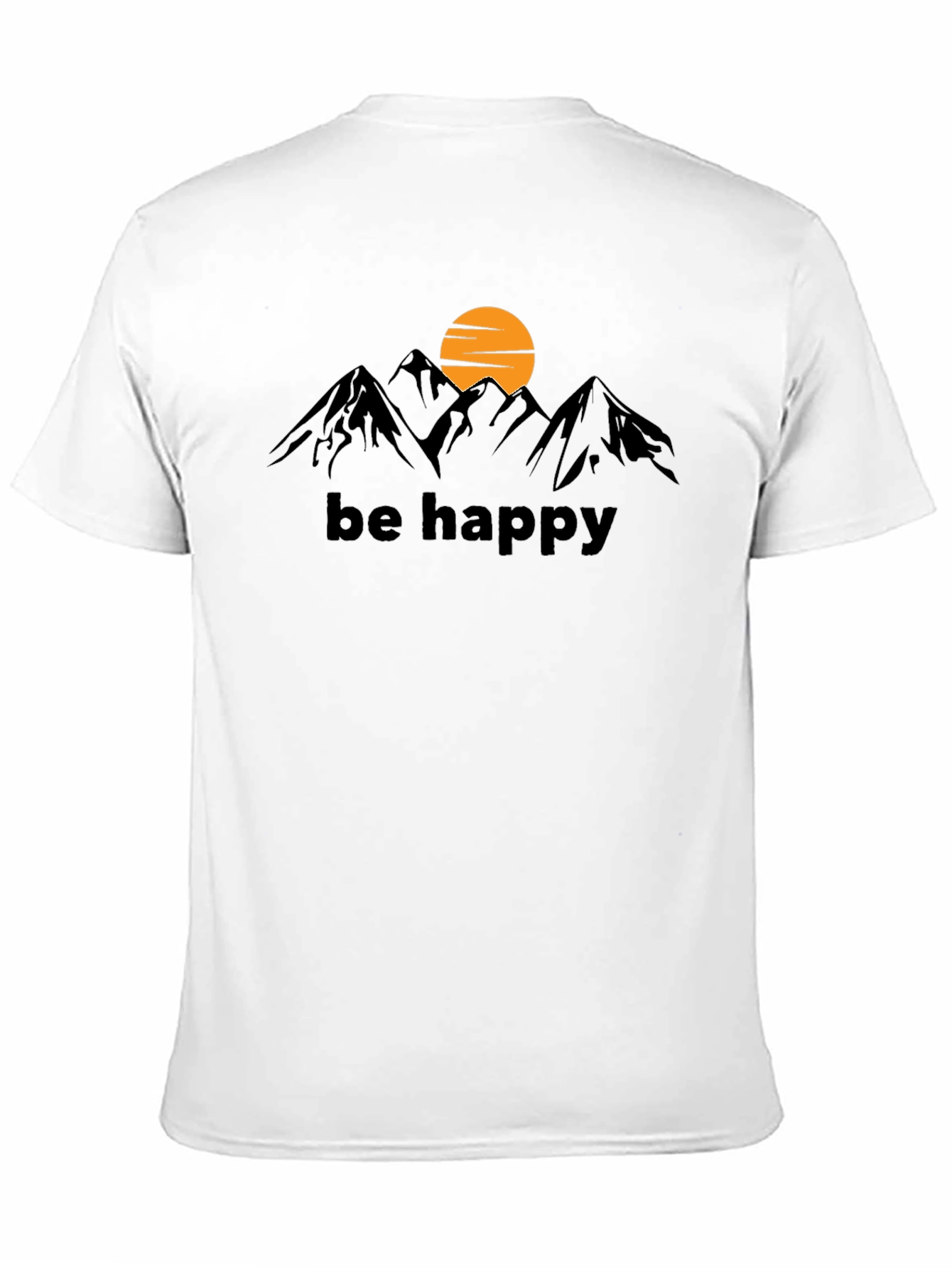 Be Happy Mountain Graphic Tee - Black