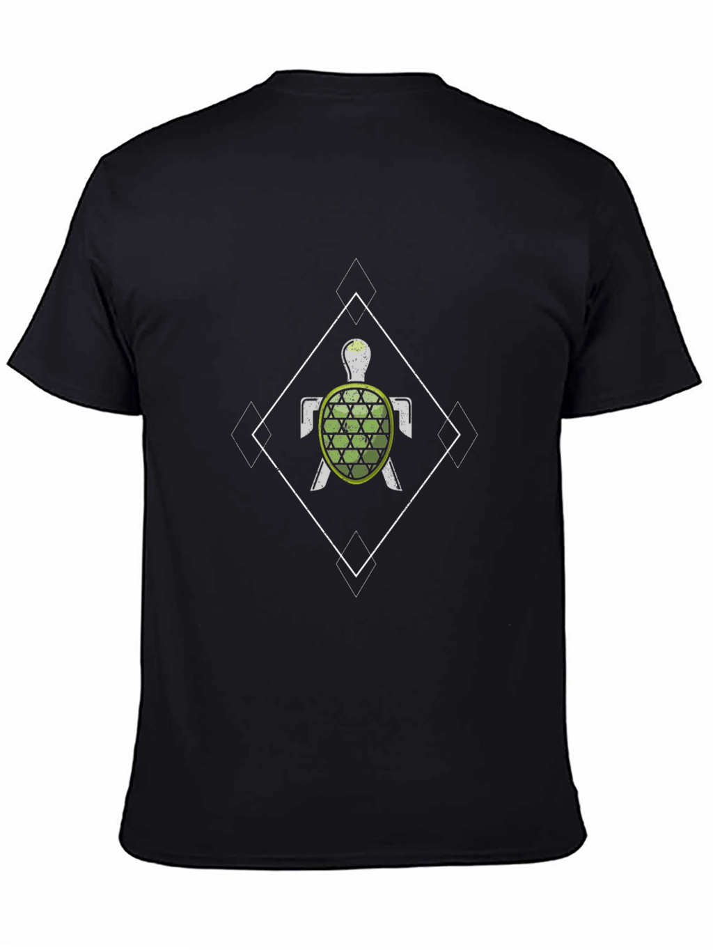 Geometric Turtle Black T-Shirt