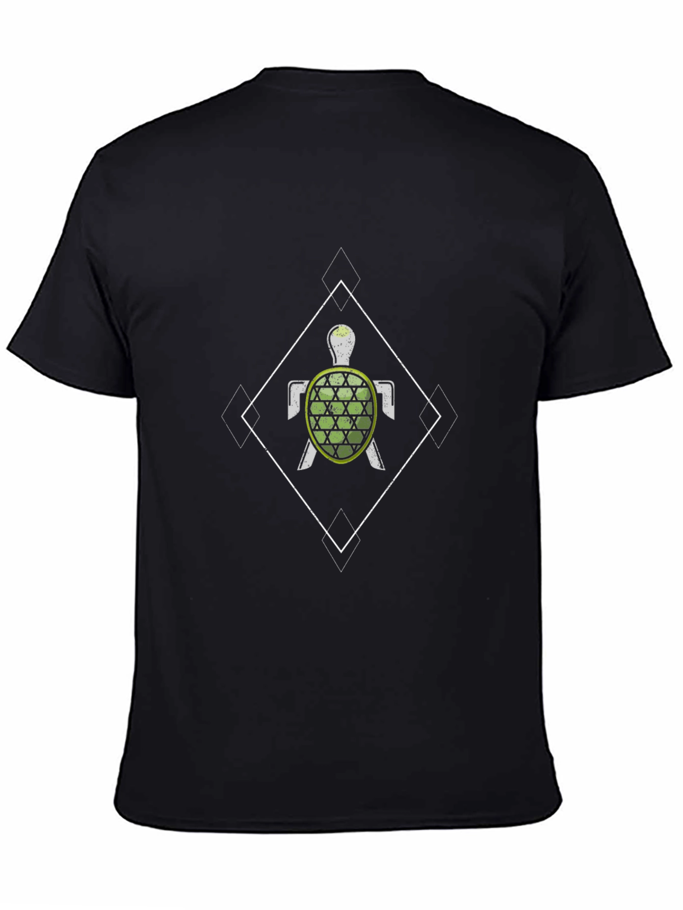 Geometric Turtle Black T-Shirt