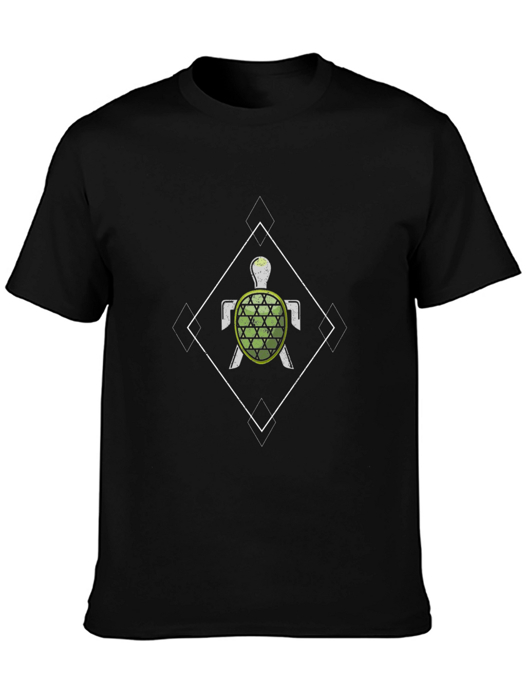 Geometric Turtle Black T-Shirt