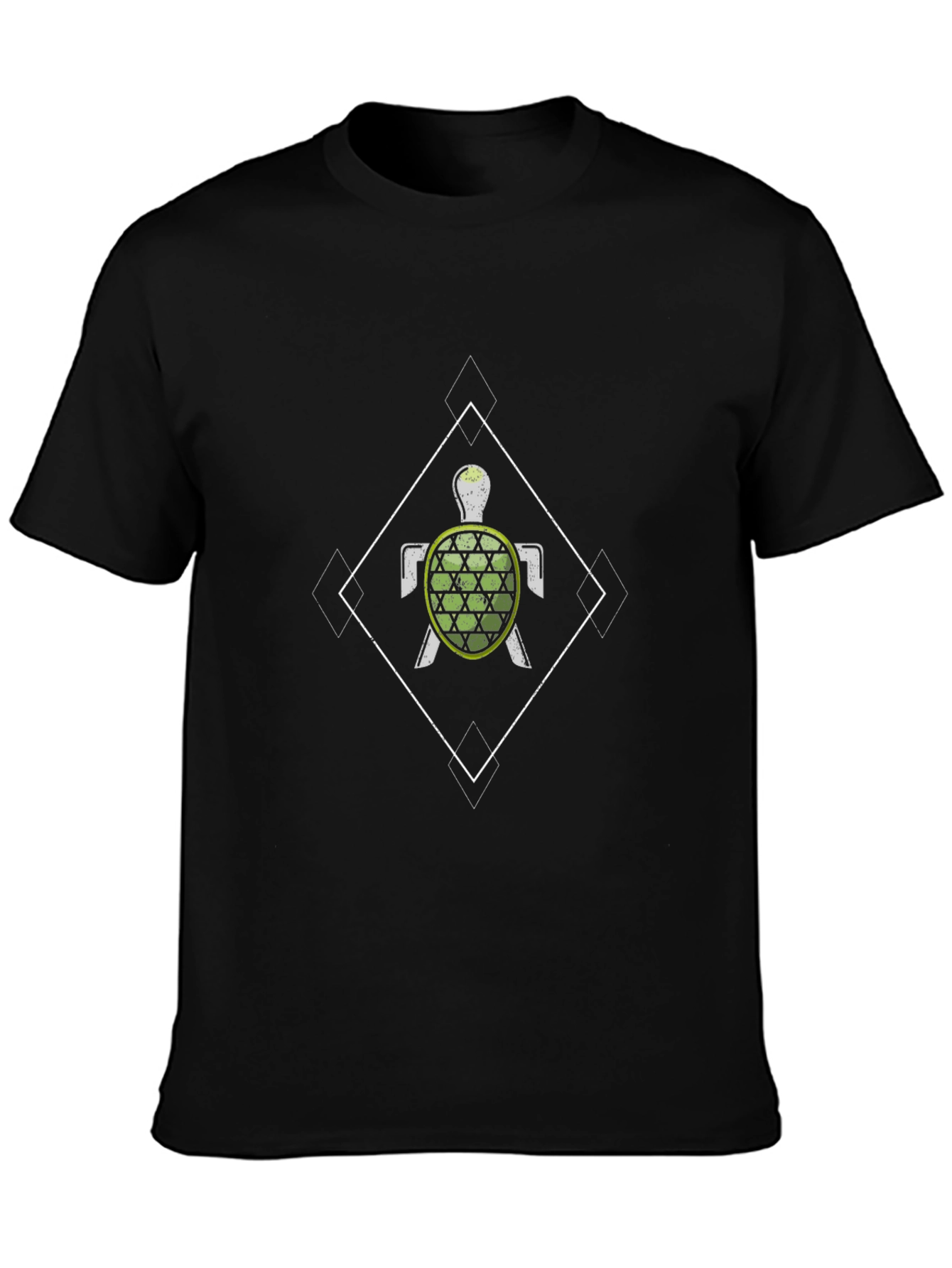 Geometric Turtle Black T-Shirt