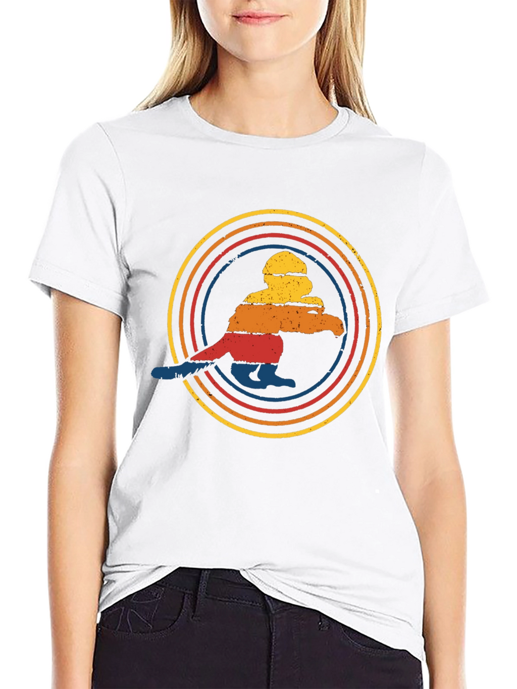 Retro Sunset Penguin Graphic Tee