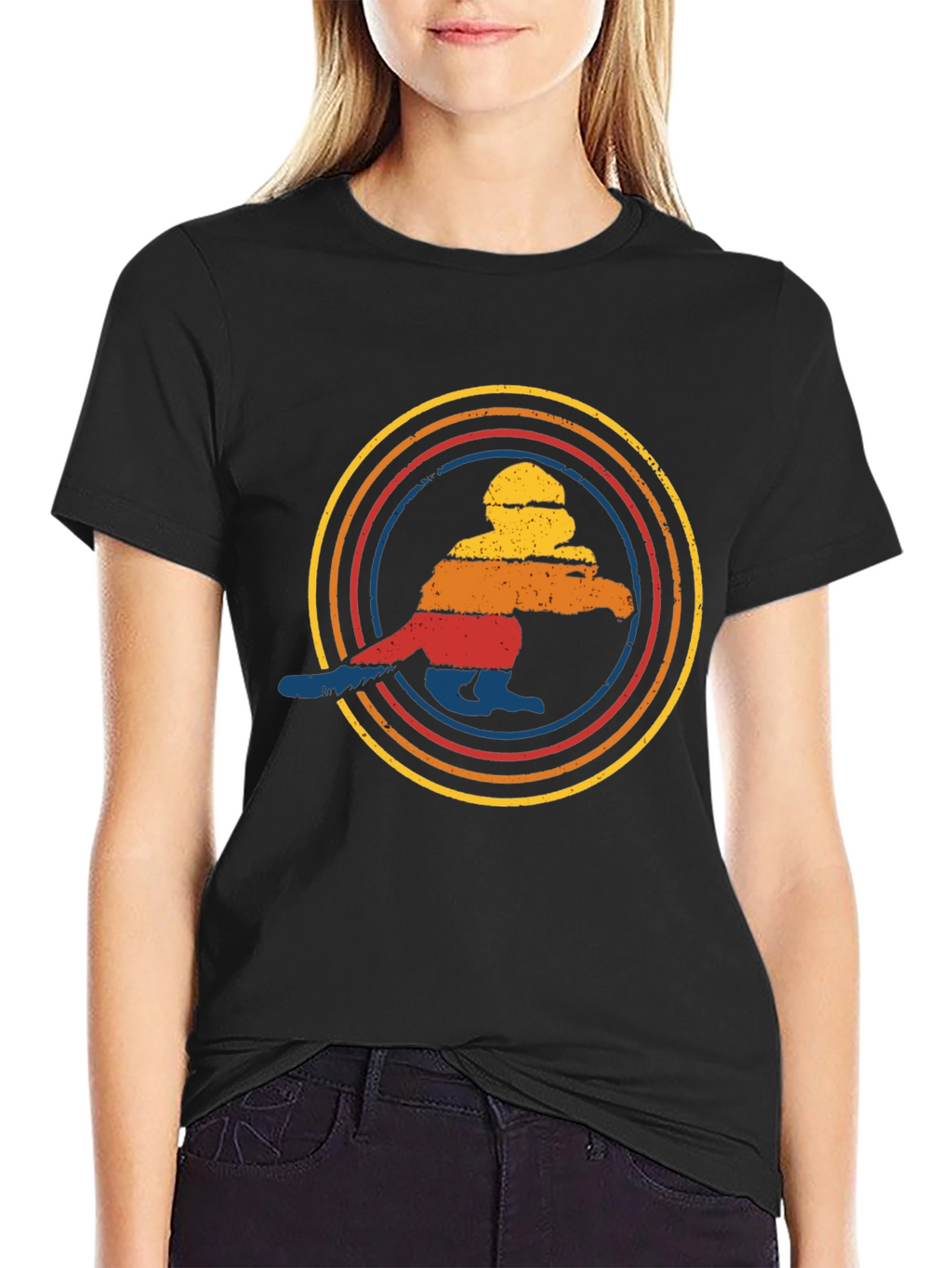 Retro Sunset Penguin Graphic Tee