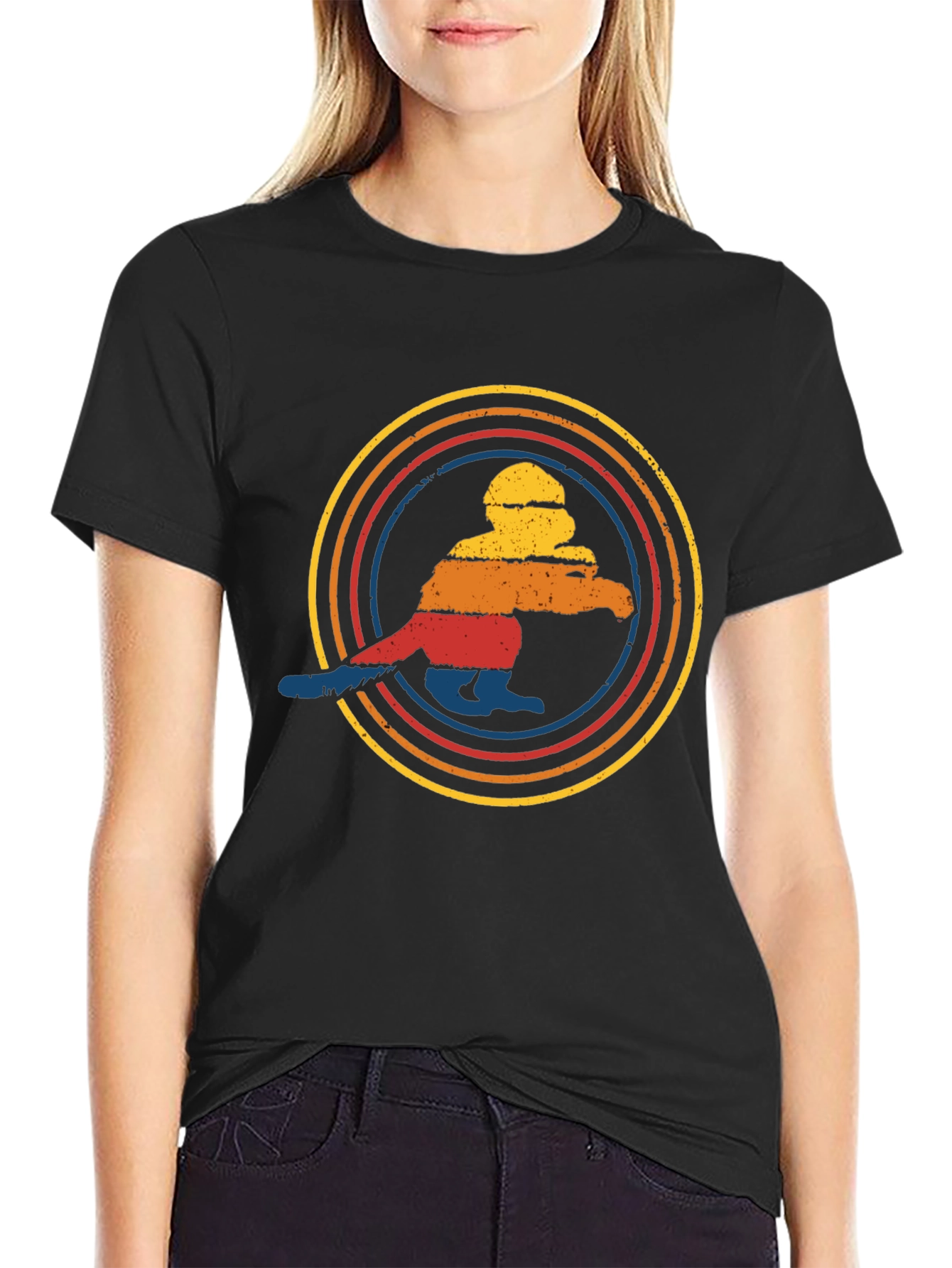 Retro Sunset Penguin Graphic Tee