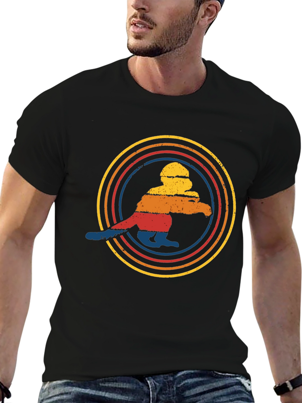 Retro Sunset Penguin Graphic Tee