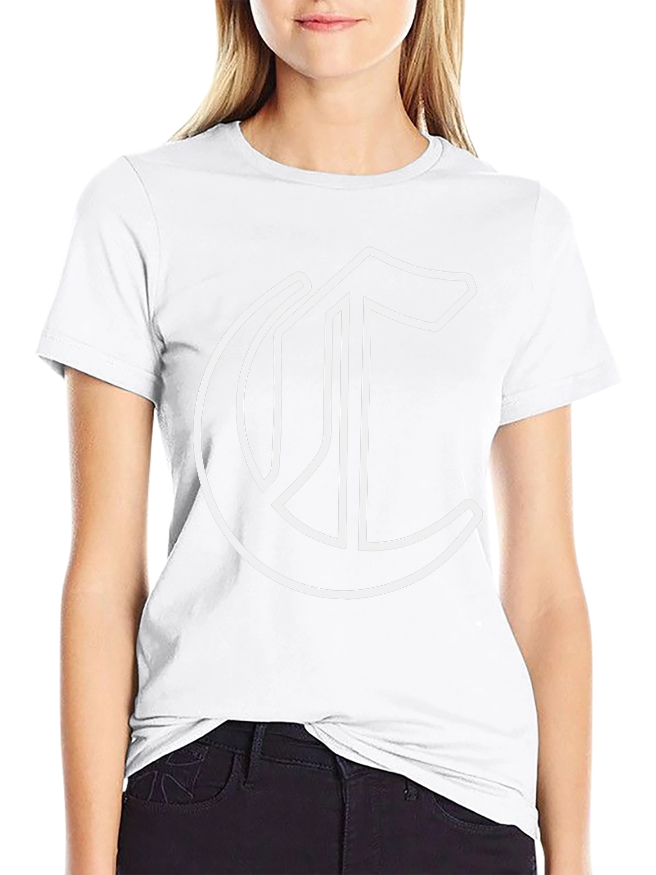 Black Tee with Bold White C Logo