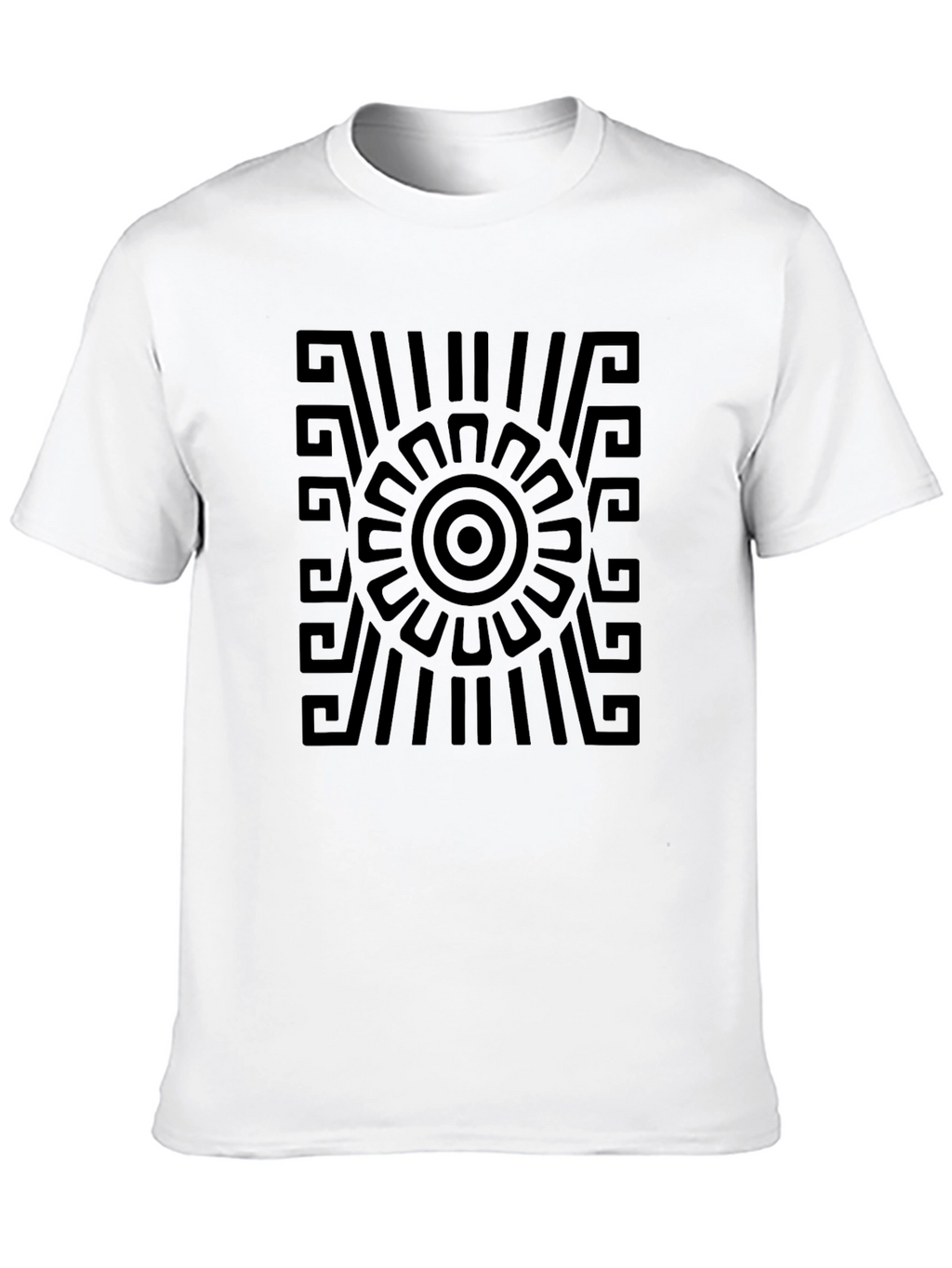 Geometric Aztec Style Black Graphic Tee