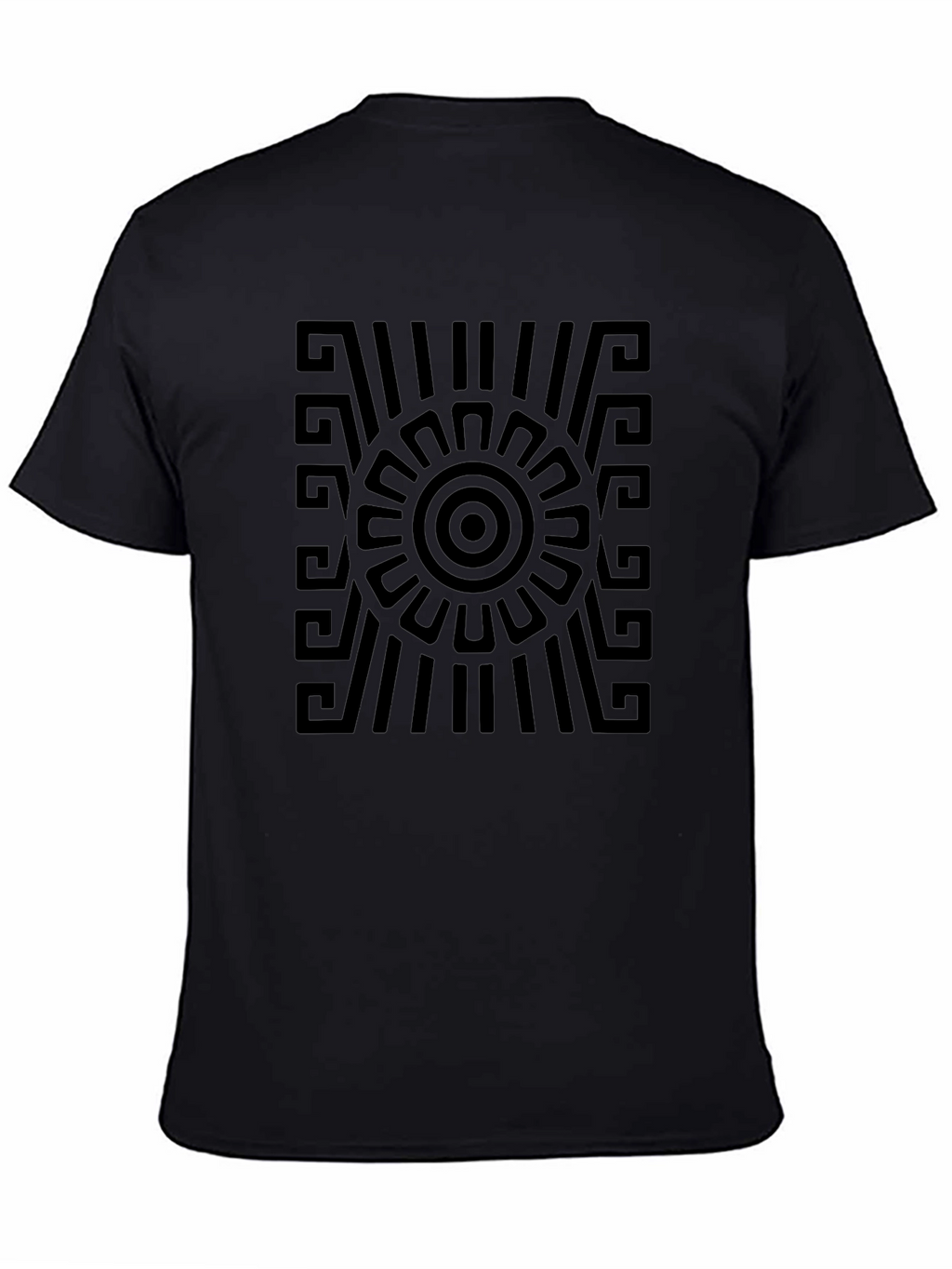 Geometric Aztec Style Black Graphic Tee