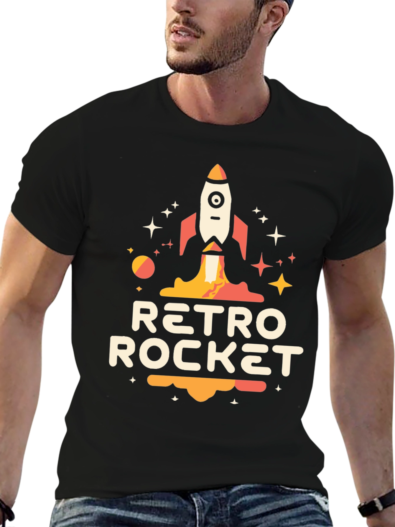 Retro Rocket Graphic Tee - Space Adventure Awaits!