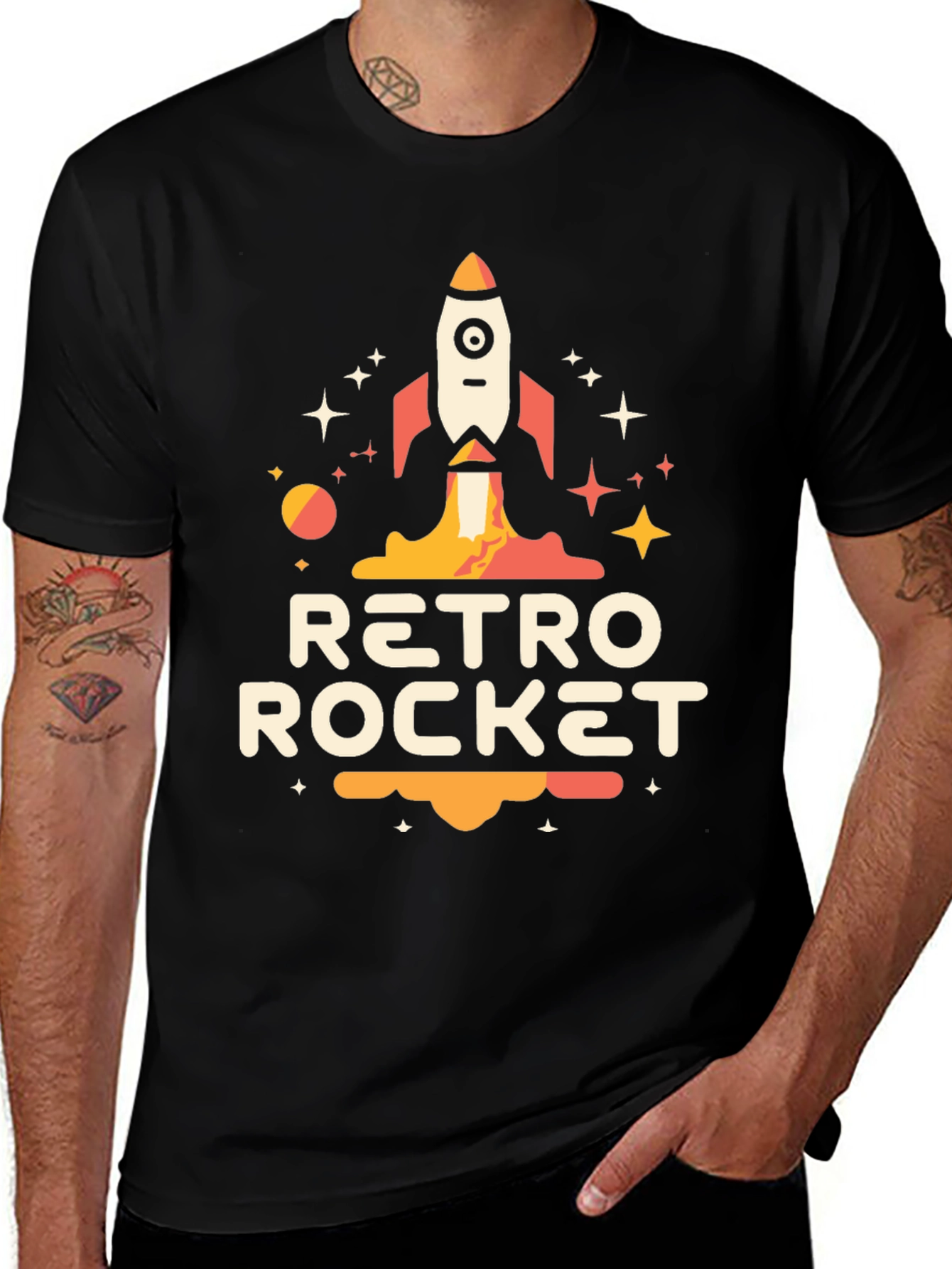 Retro Rocket Graphic Tee - Space Adventure Awaits!