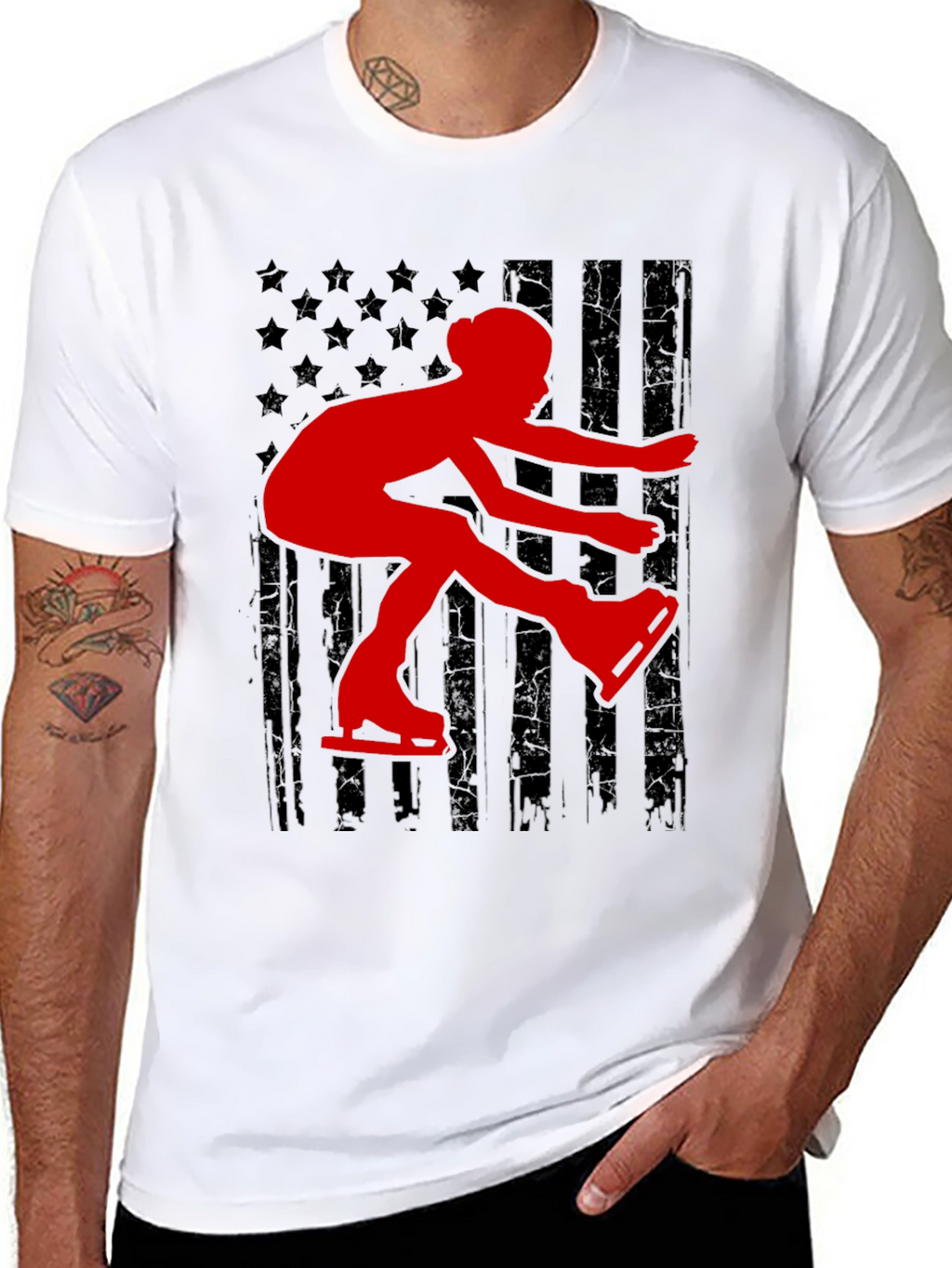 Figure Skating USA Flag T-Shirt