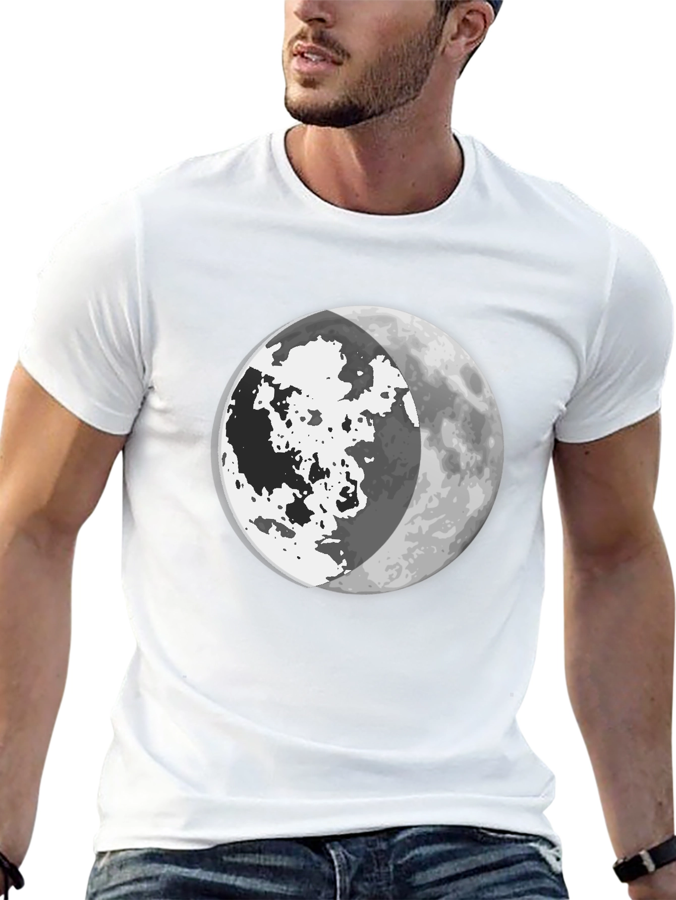 Moon Phase Graphic Tee - Mens Black T-Shirt