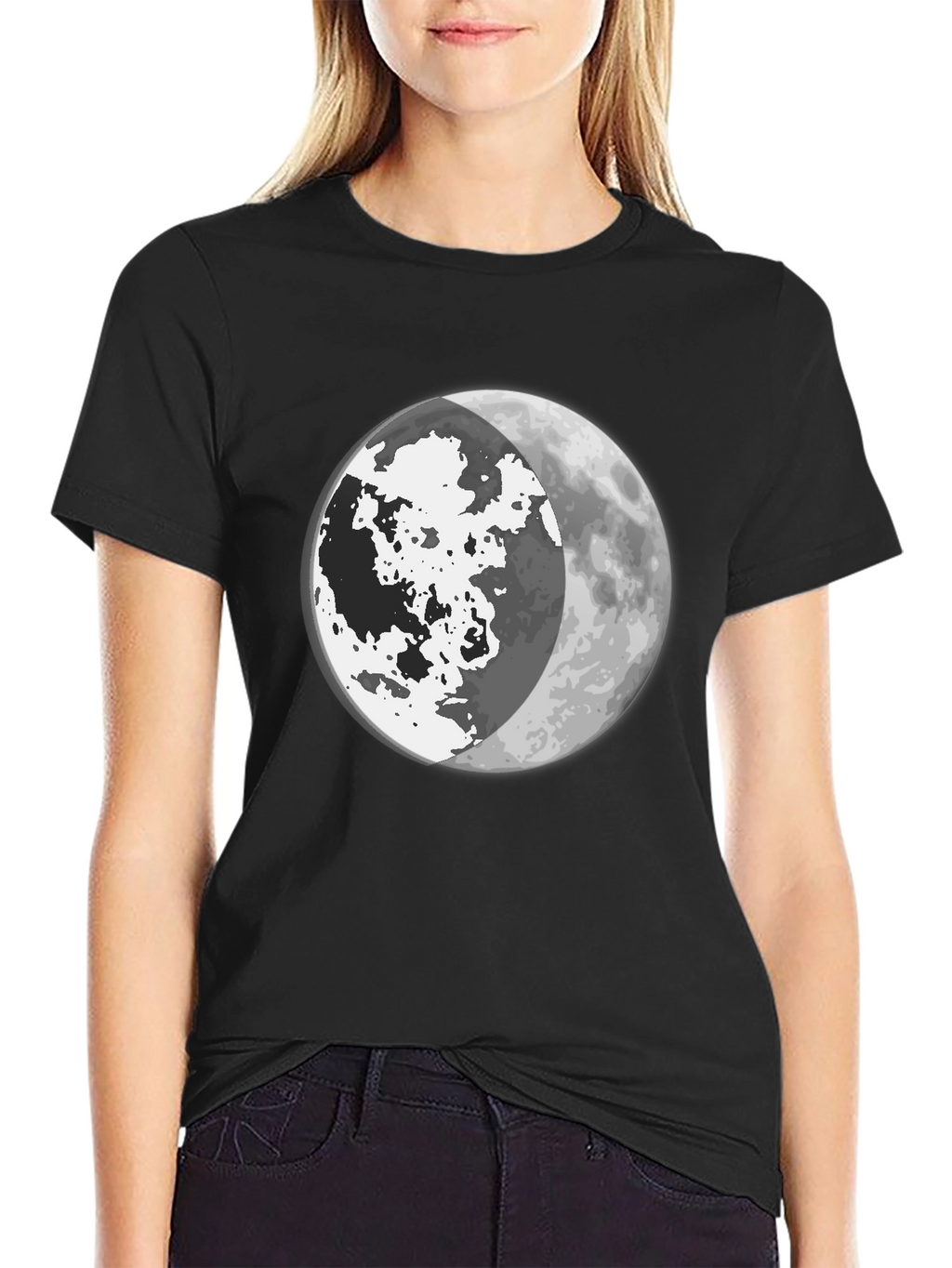 Moon Phase Graphic Tee - Mens Black T-Shirt
