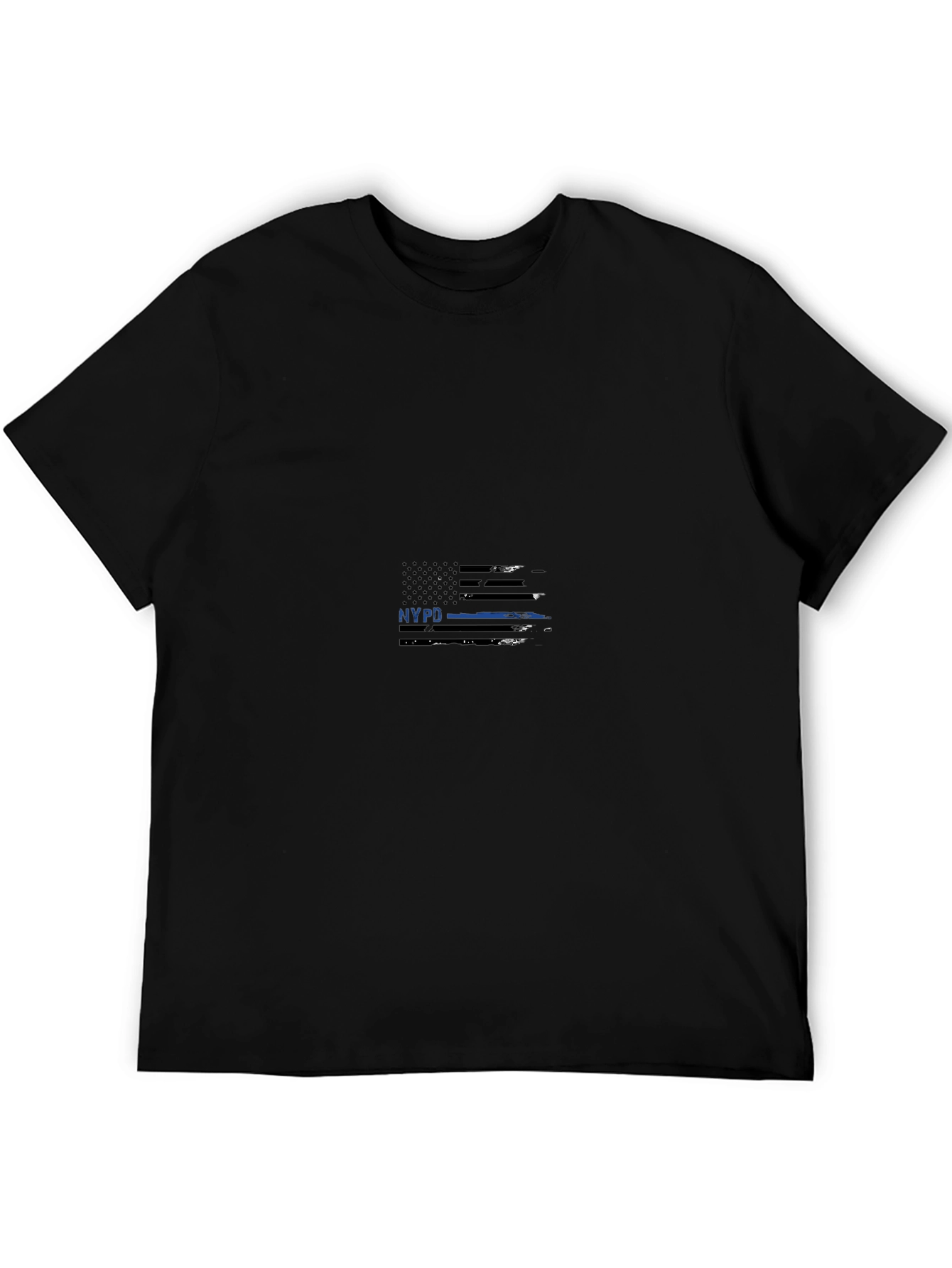 NYPD Flag Graphic Tee - Premium Black Cotton T-Shirt