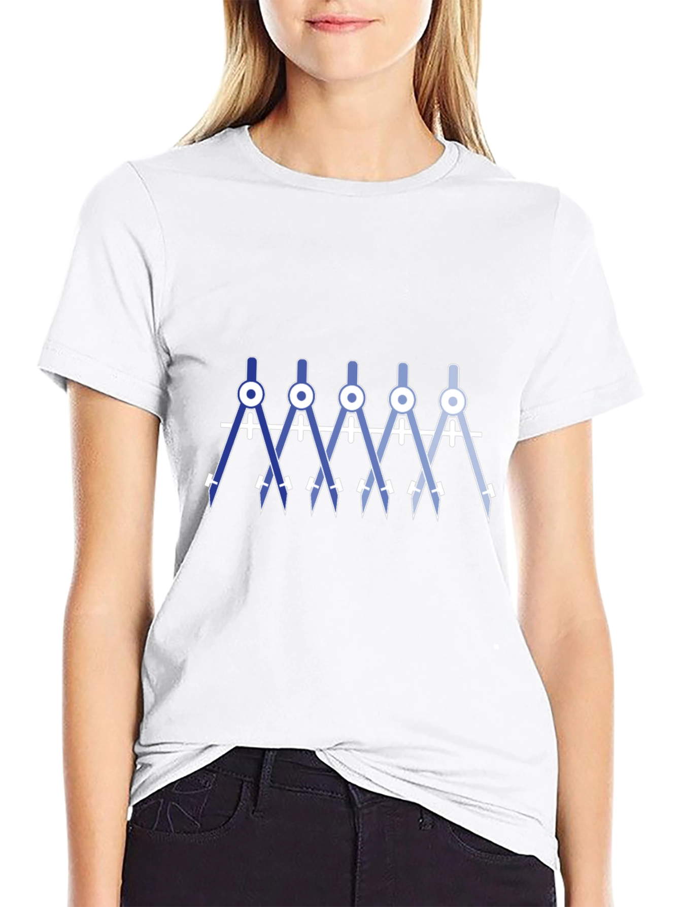 Geometric Compass T-Shirt - Black Cotton Blend