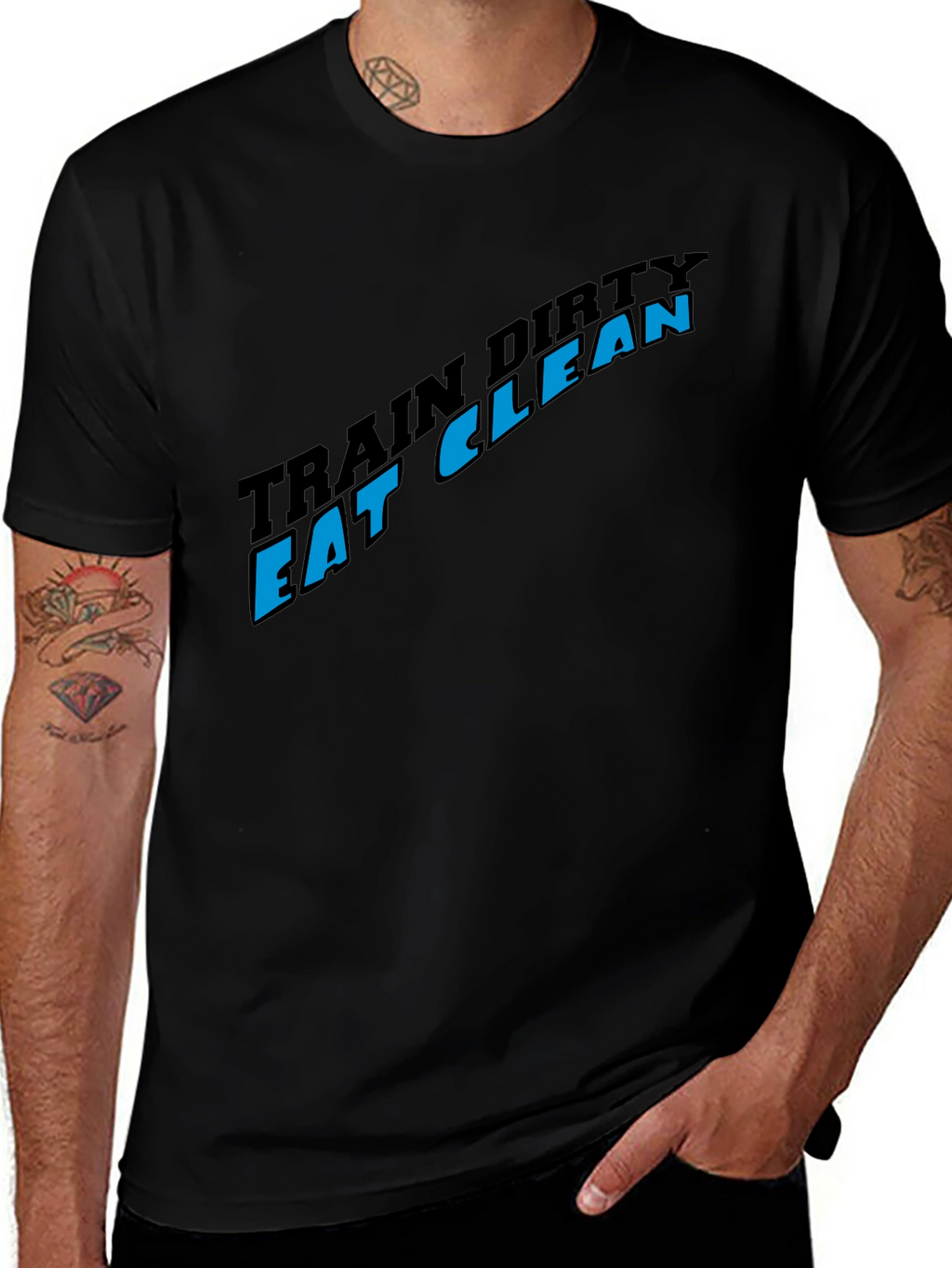 Train Dirty Eat Clean Black Graphic Tee