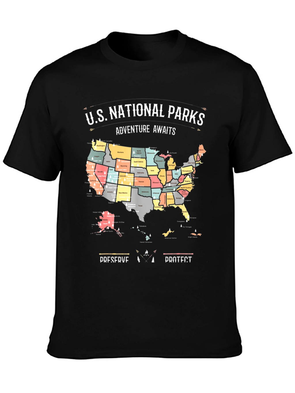 US National Parks Adventure Awaits T-Shirt