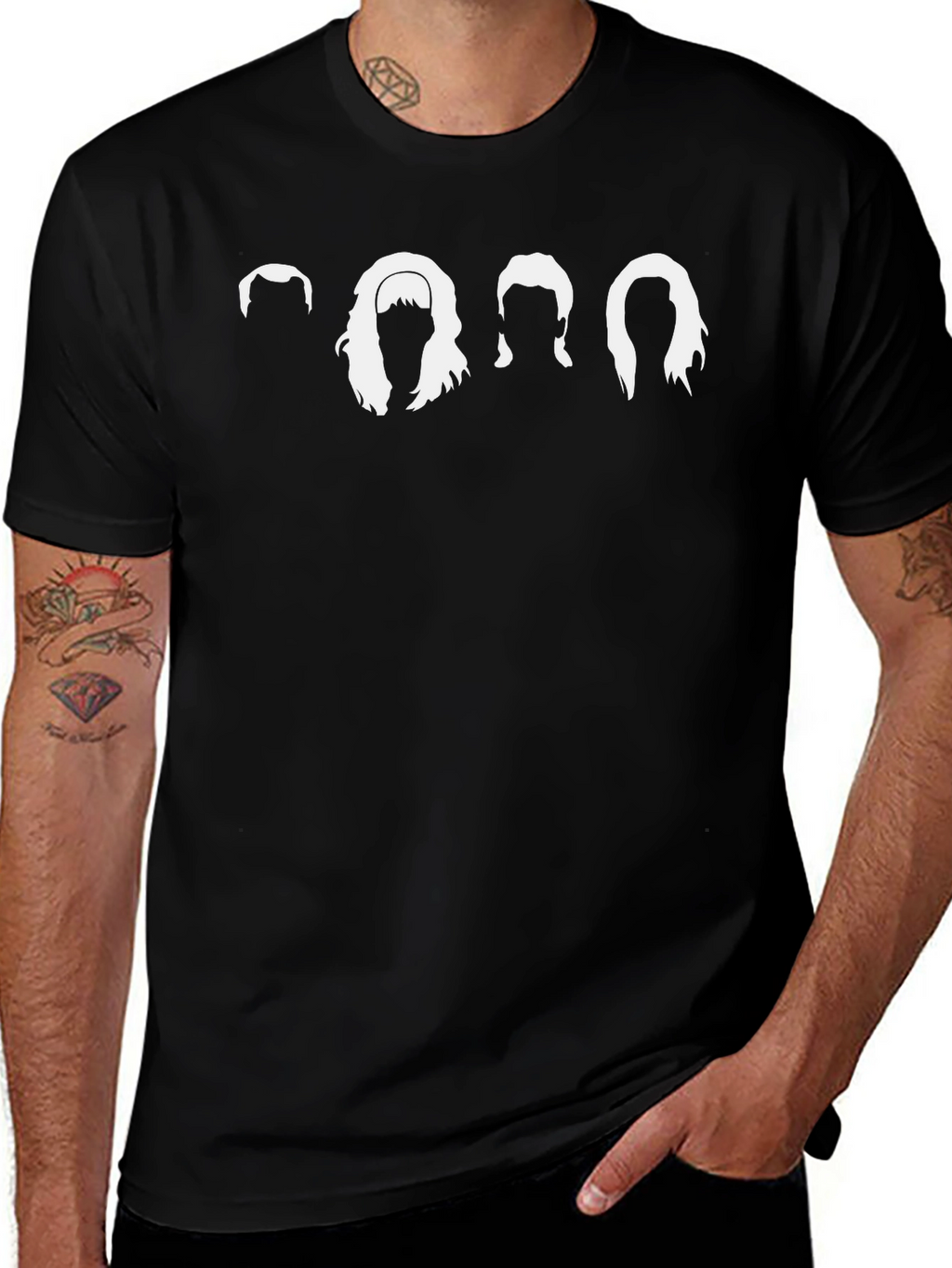 Retro Hair Silhouette T-Shirt - Classic Rock Tee