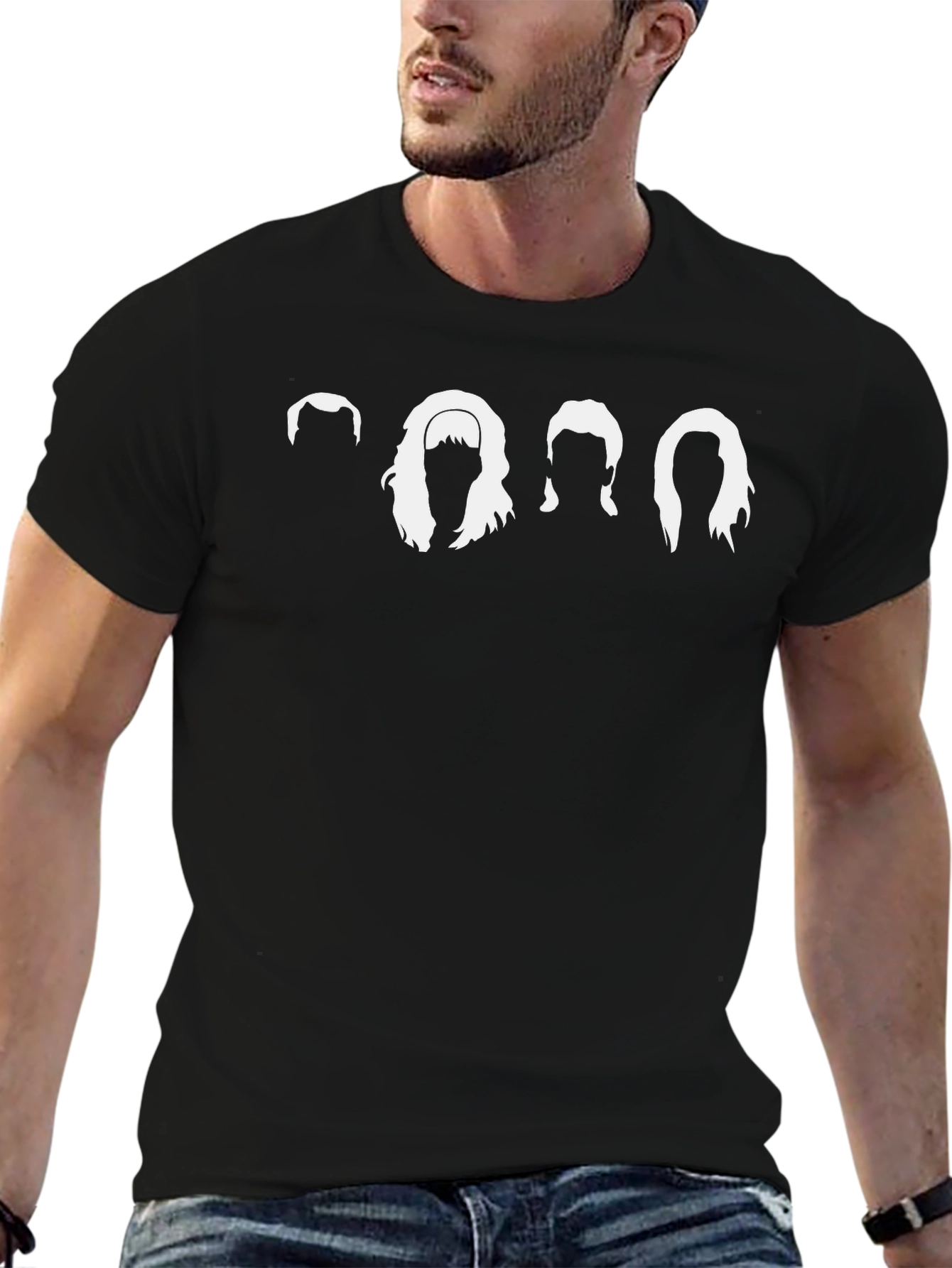 Retro Hair Silhouette T-Shirt - Classic Rock Tee