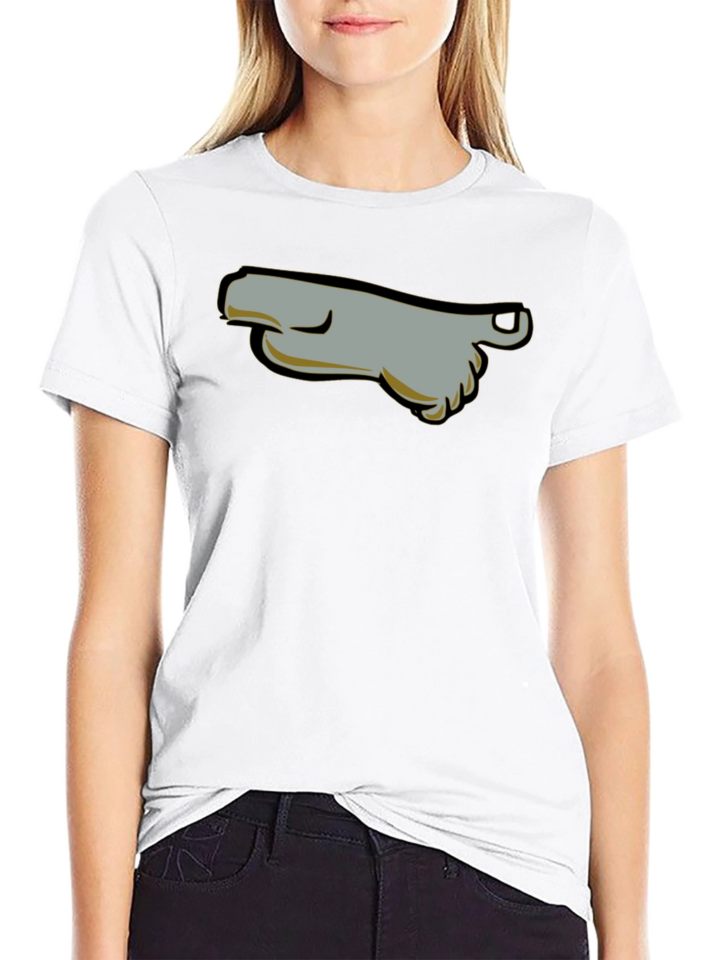 Cartoon Foot T-Shirt - Black Graphic Tee