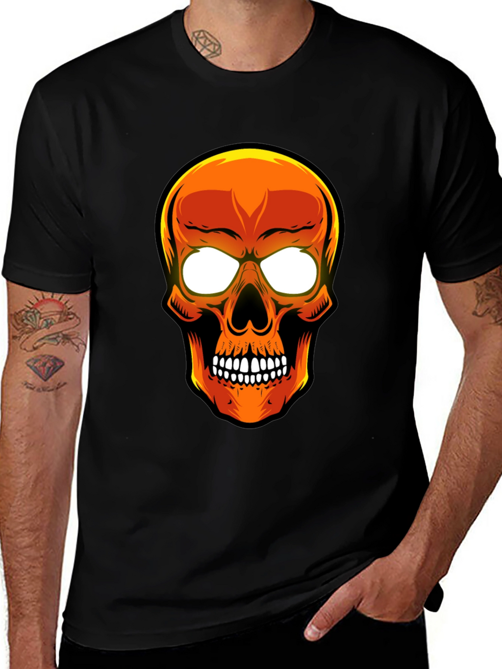 Skull Graphic T-Shirt - Mens Black Tee