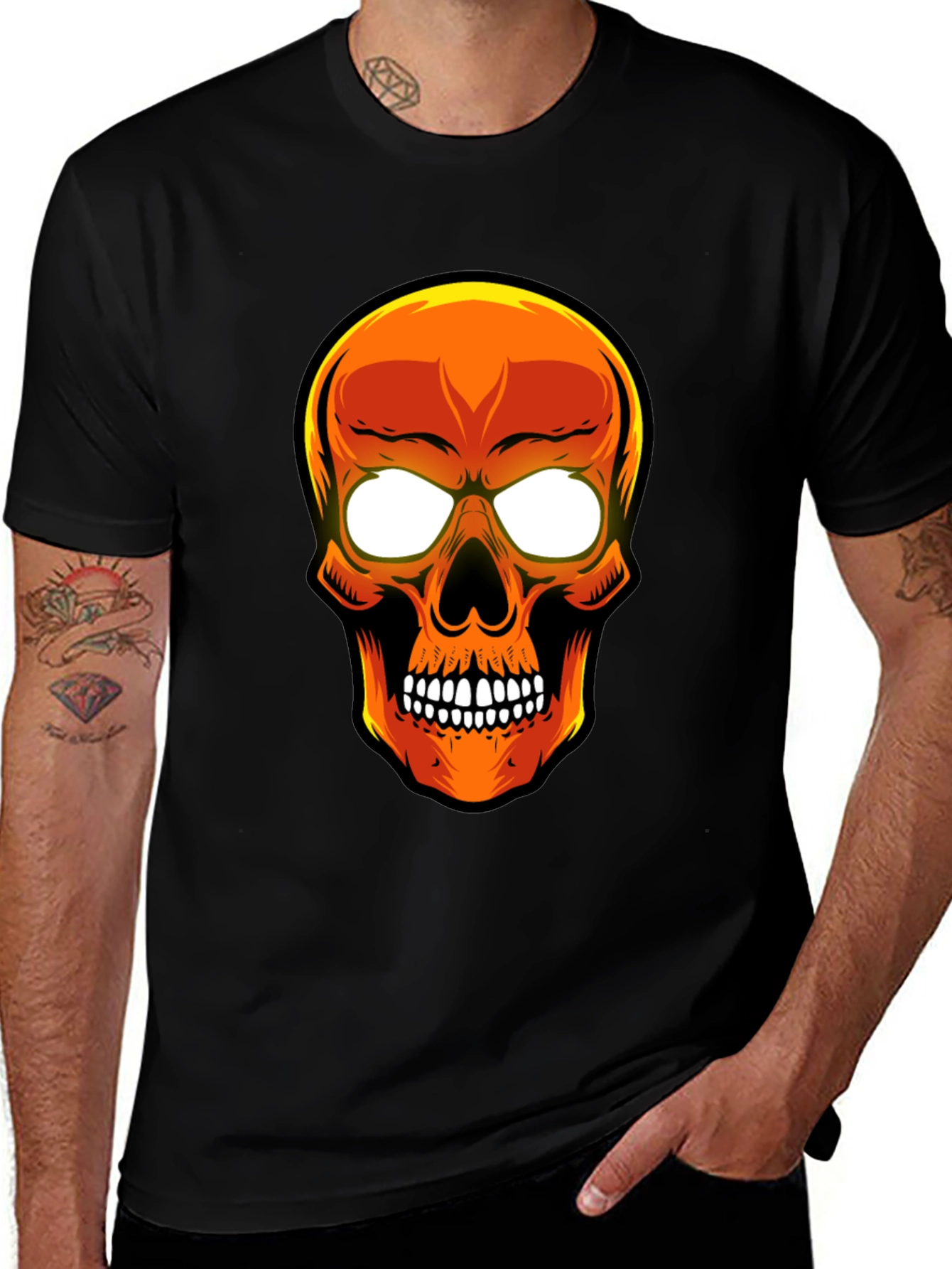 Skull Graphic T-Shirt - Mens Black Tee