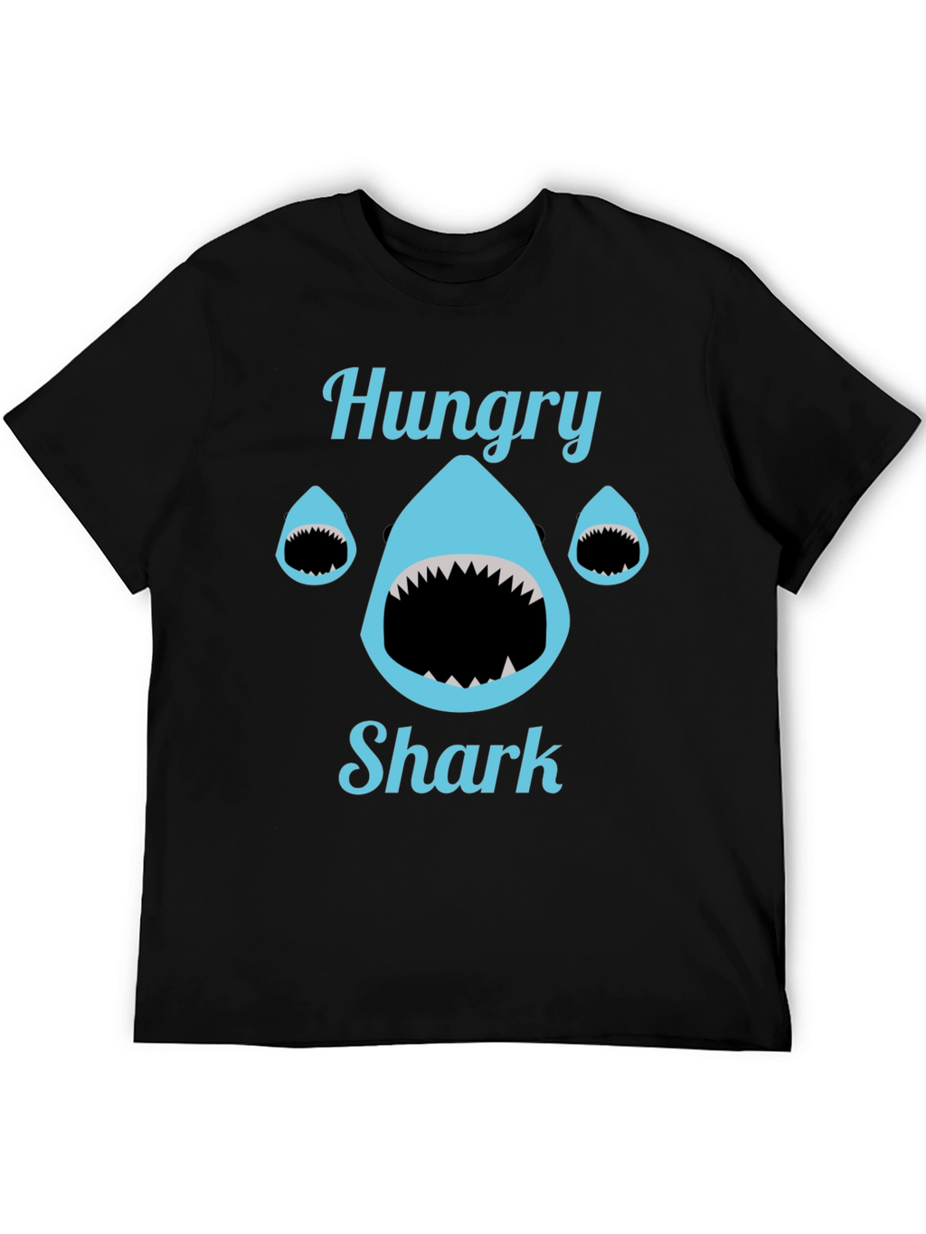 Hungry Shark T-Shirt - Black Cotton Tee