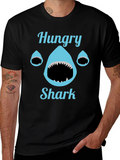 Hungry Shark T-Shirt - Black Cotton Tee