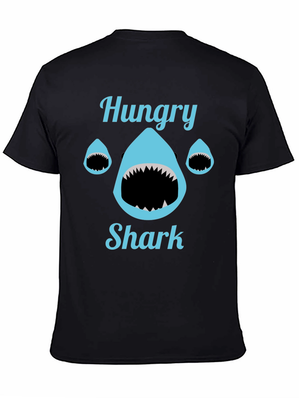 Hungry Shark T-Shirt - Black Cotton Tee