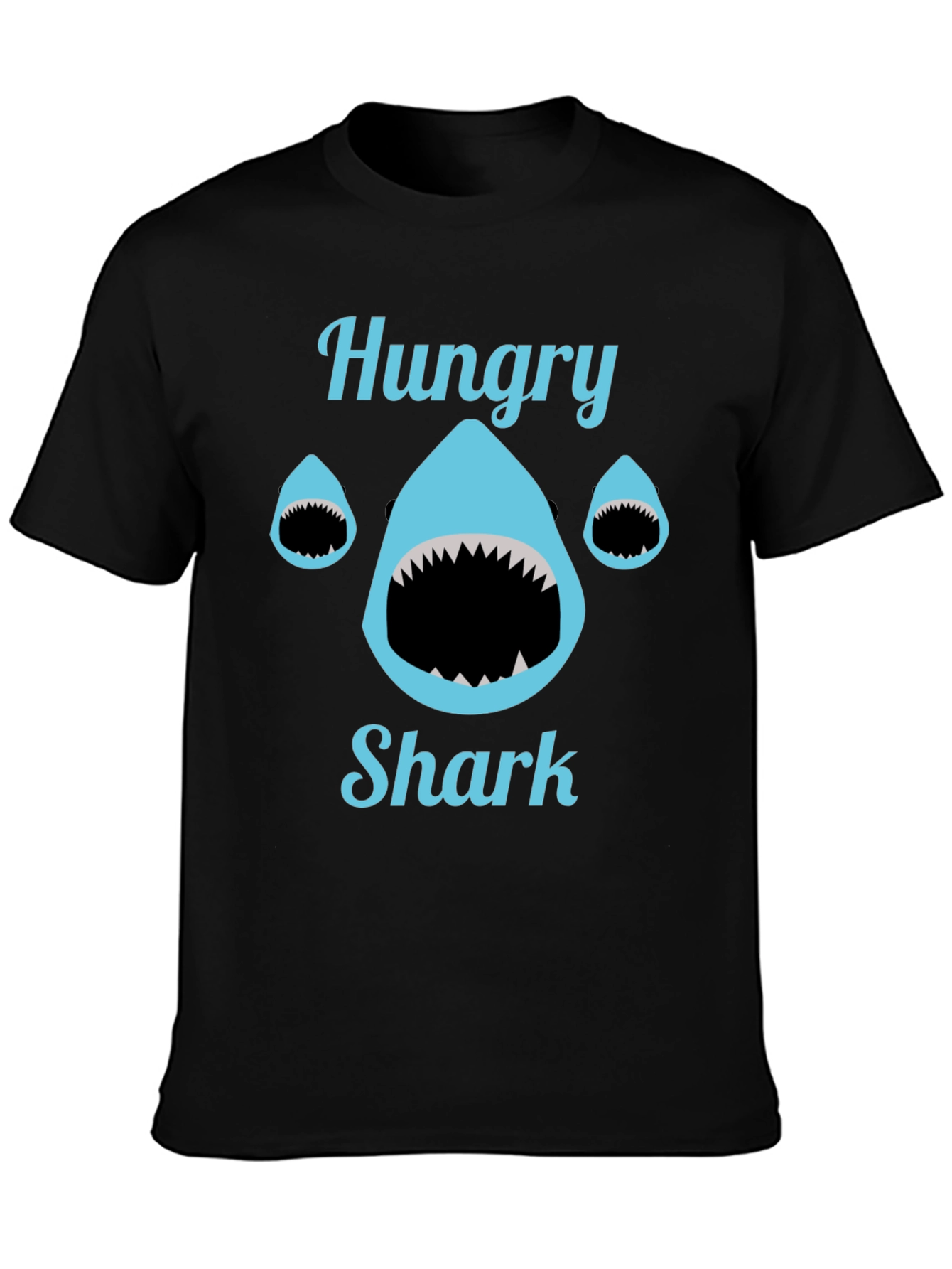 Hungry Shark T-Shirt - Black Cotton Tee