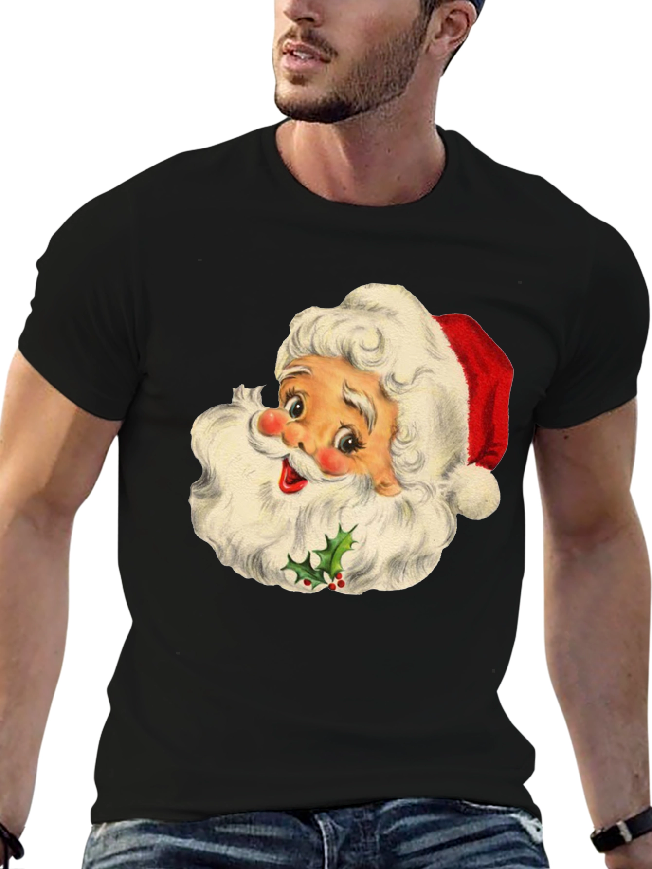 Vintage Santa Graphic Tee - Holiday Cheer