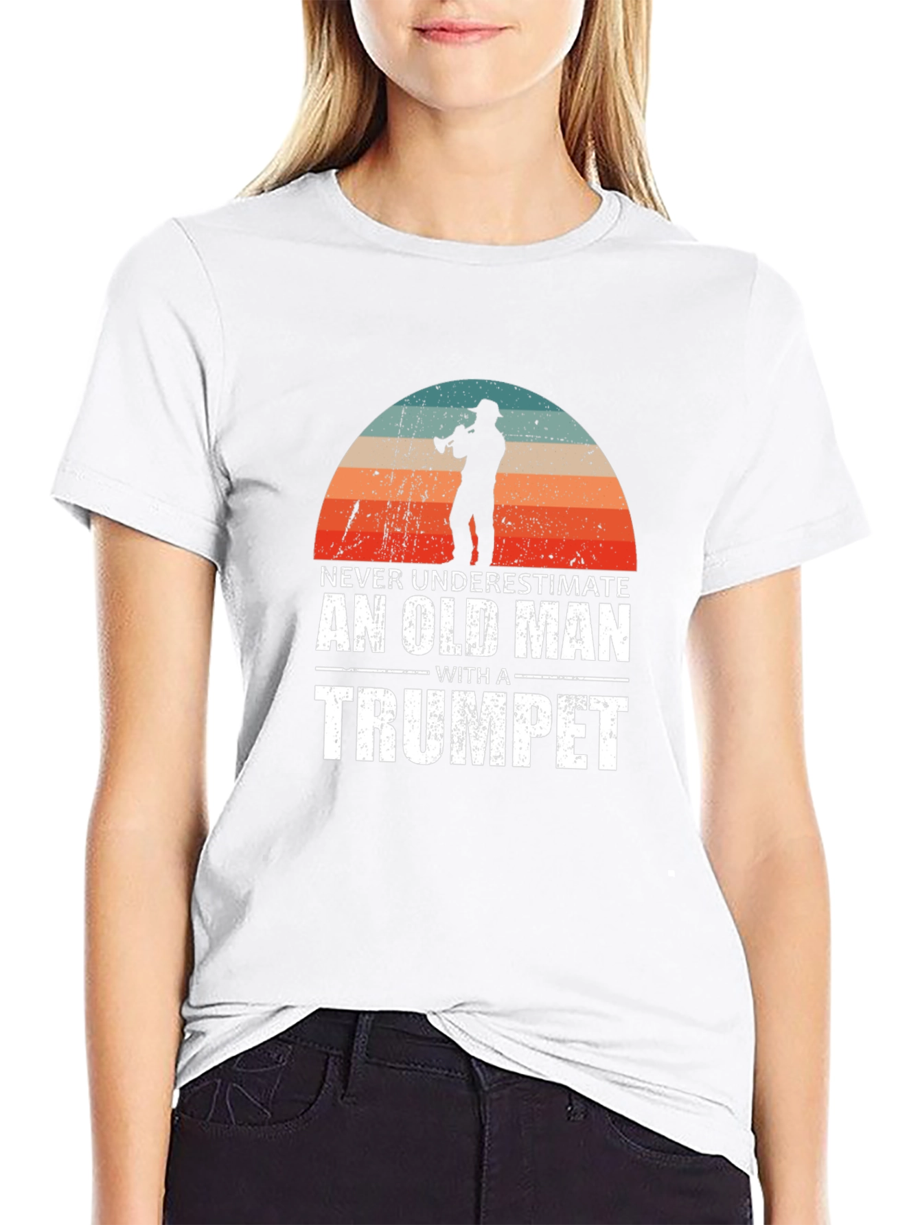 Never Underestimate an Old Man with a Trumpet T-Shirt