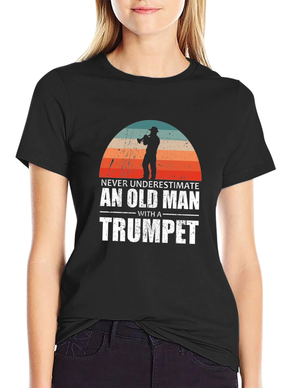 Never Underestimate an Old Man with a Trumpet T-Shirt