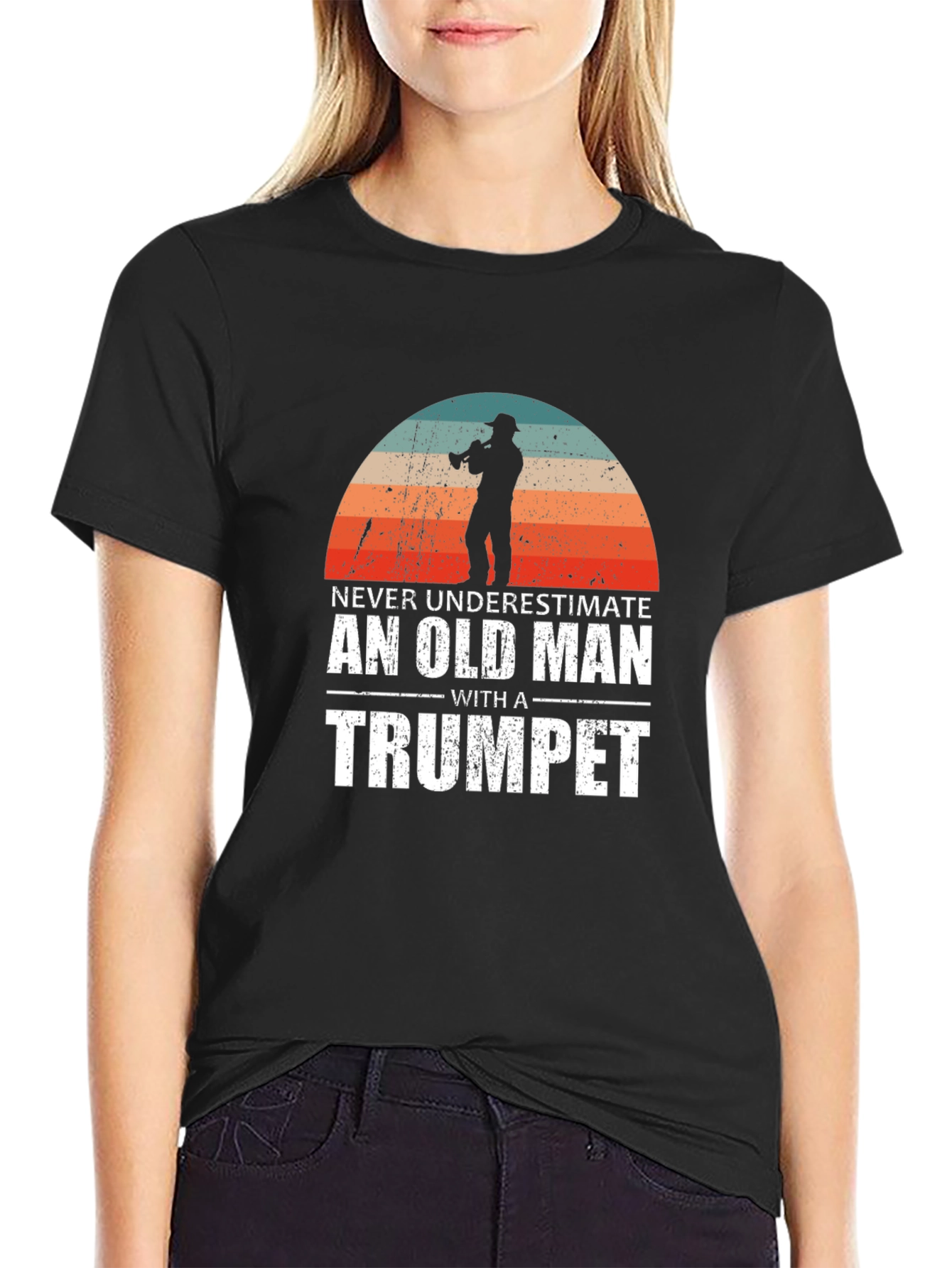 Never Underestimate an Old Man with a Trumpet T-Shirt