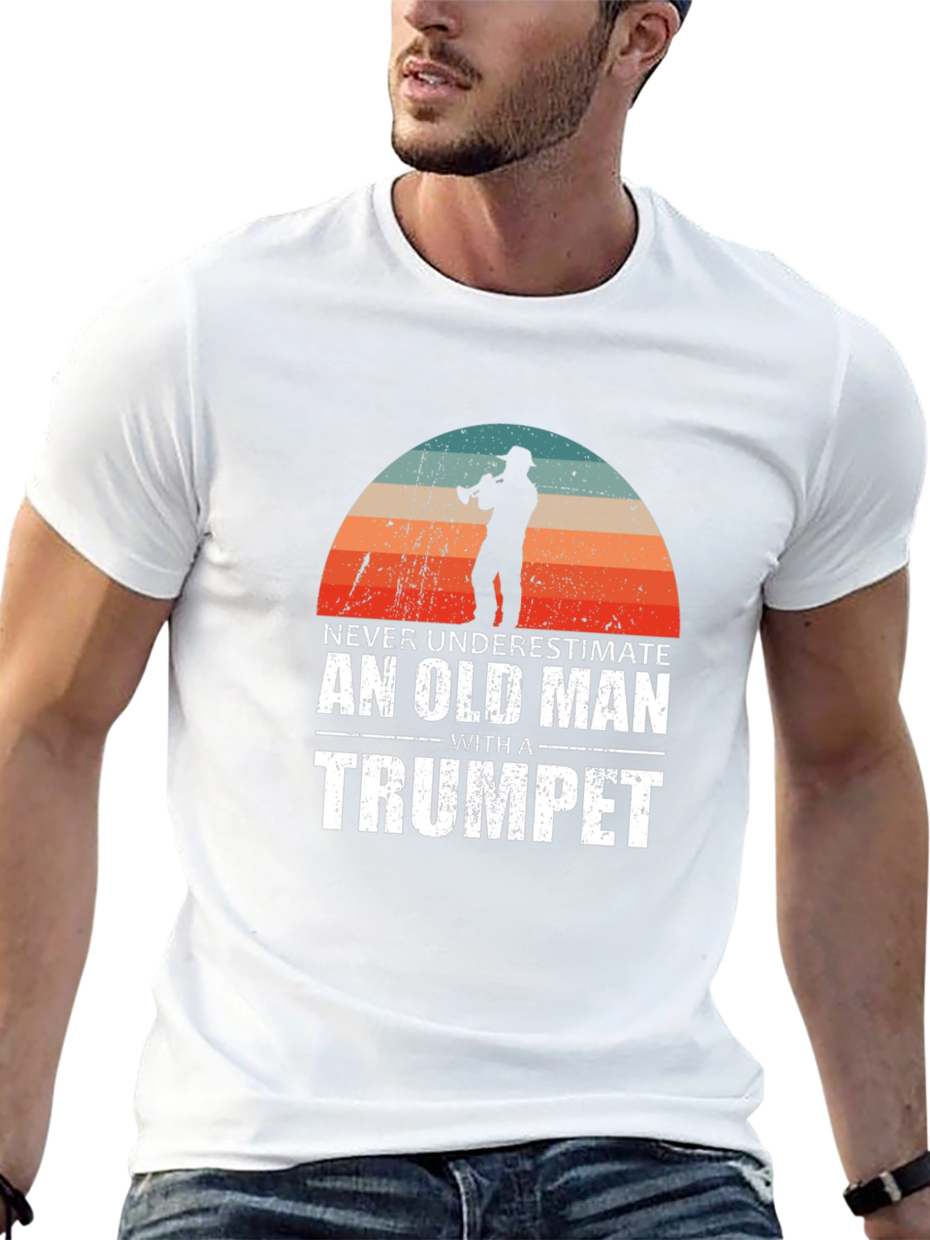 Never Underestimate an Old Man with a Trumpet T-Shirt
